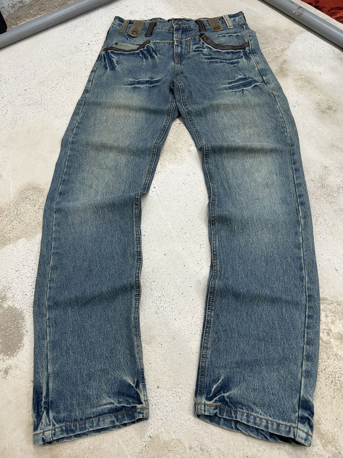 GOSTAR DE FUGA Strange Heaven Double Waist Clawn Mark Whisker Light Washed Size US 30 / EU 46 - 1 Thumbnail