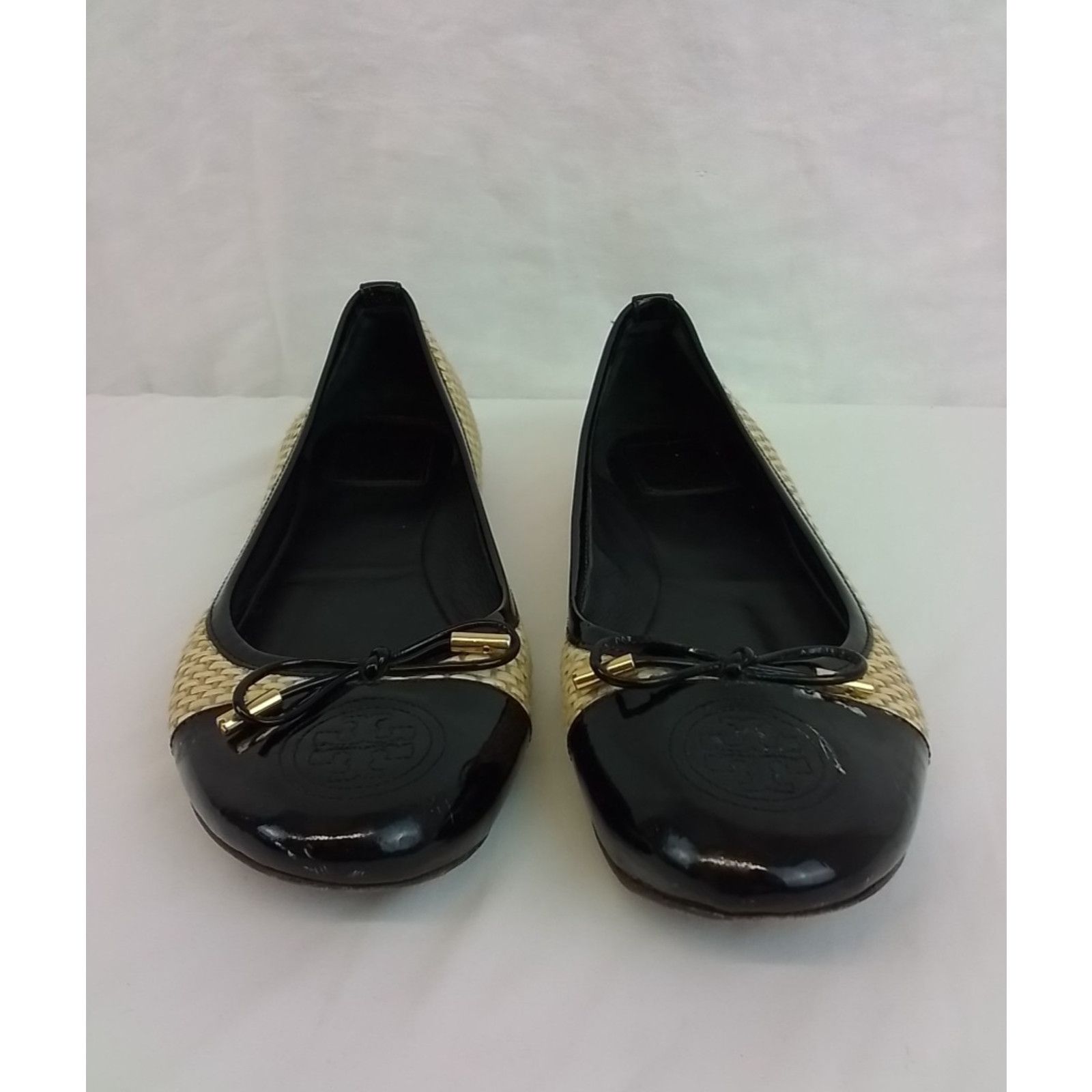 Tory Burch Tory Burch Leather Flat Women's US 10 Black Beige Espadrille Size US 10 / IT 40 - 7 Thumbnail