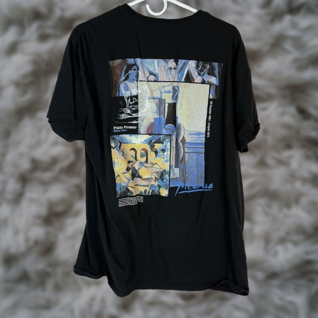 Vintage Pablo Picasso Shirt Mens XL Black Bowery Supply Cubist Graphic Art Tee Print Size US XL / EU 56 / 4 - 1 Thumbnail