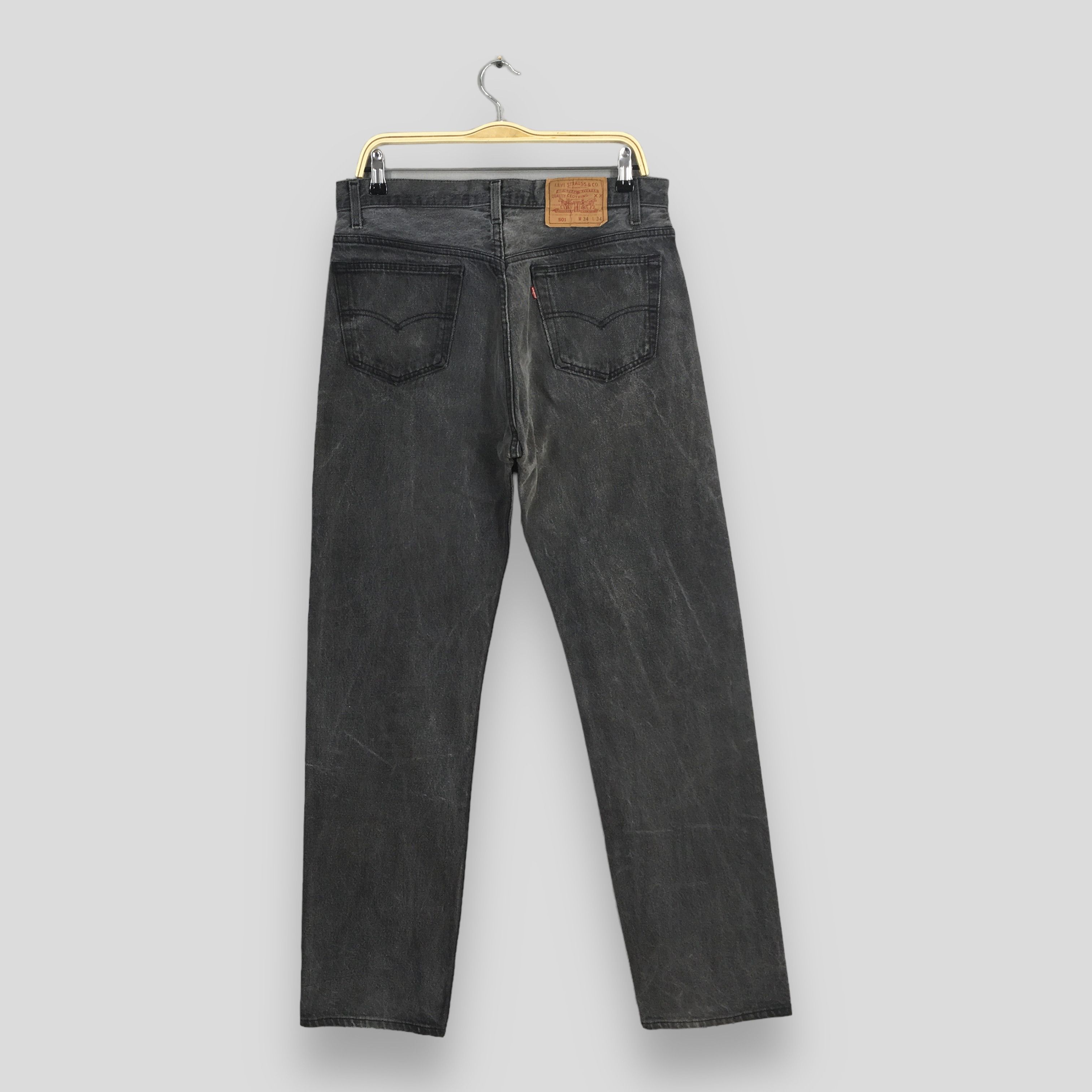 Levi's Size 29x28.5 Vintage 90s Levi's 501 Black Jeans S1051 Size US 29 - 8 Thumbnail