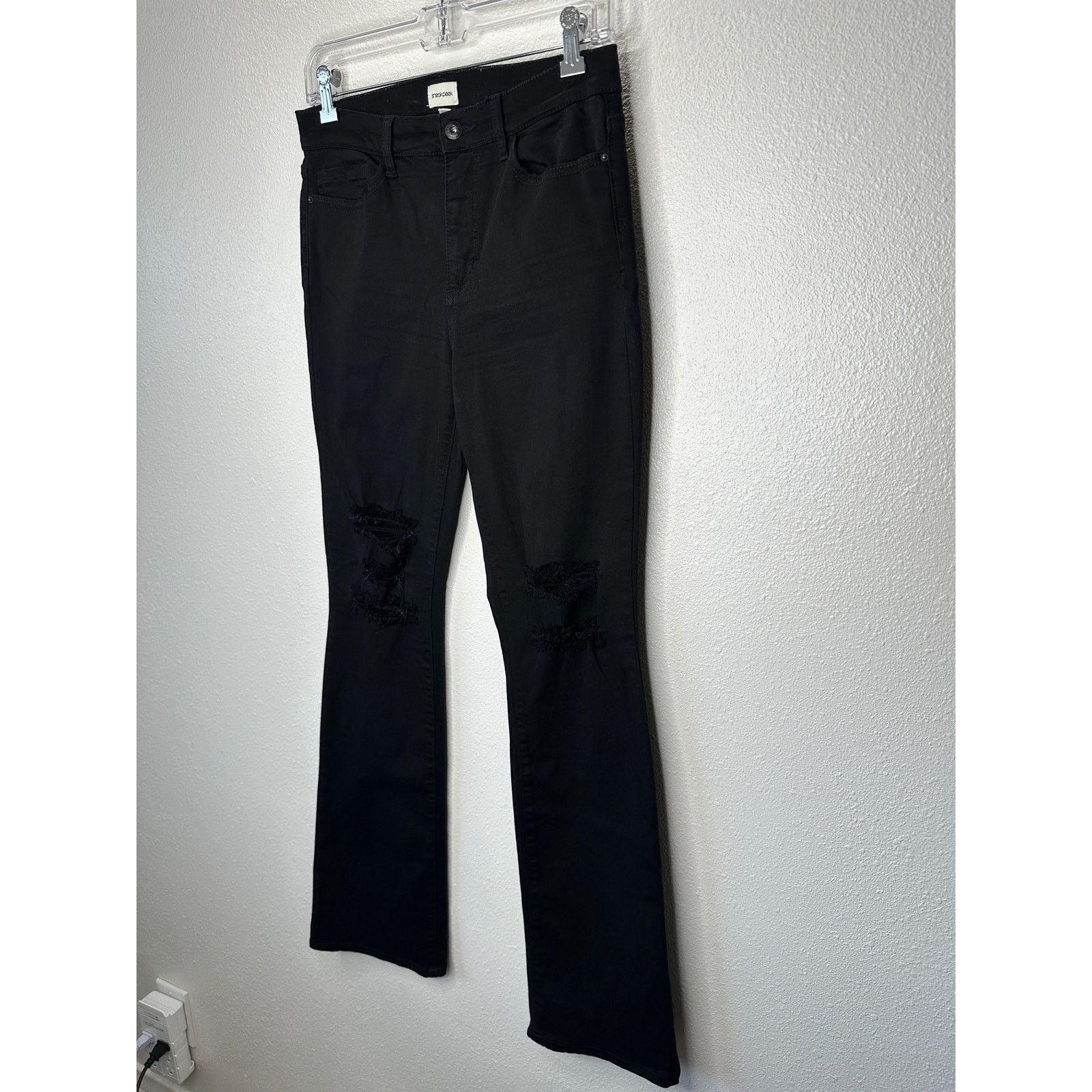 Other Sneak Peak Black Distressed Knee Bootcut Jeans 29 Size 29" - 3 Thumbnail