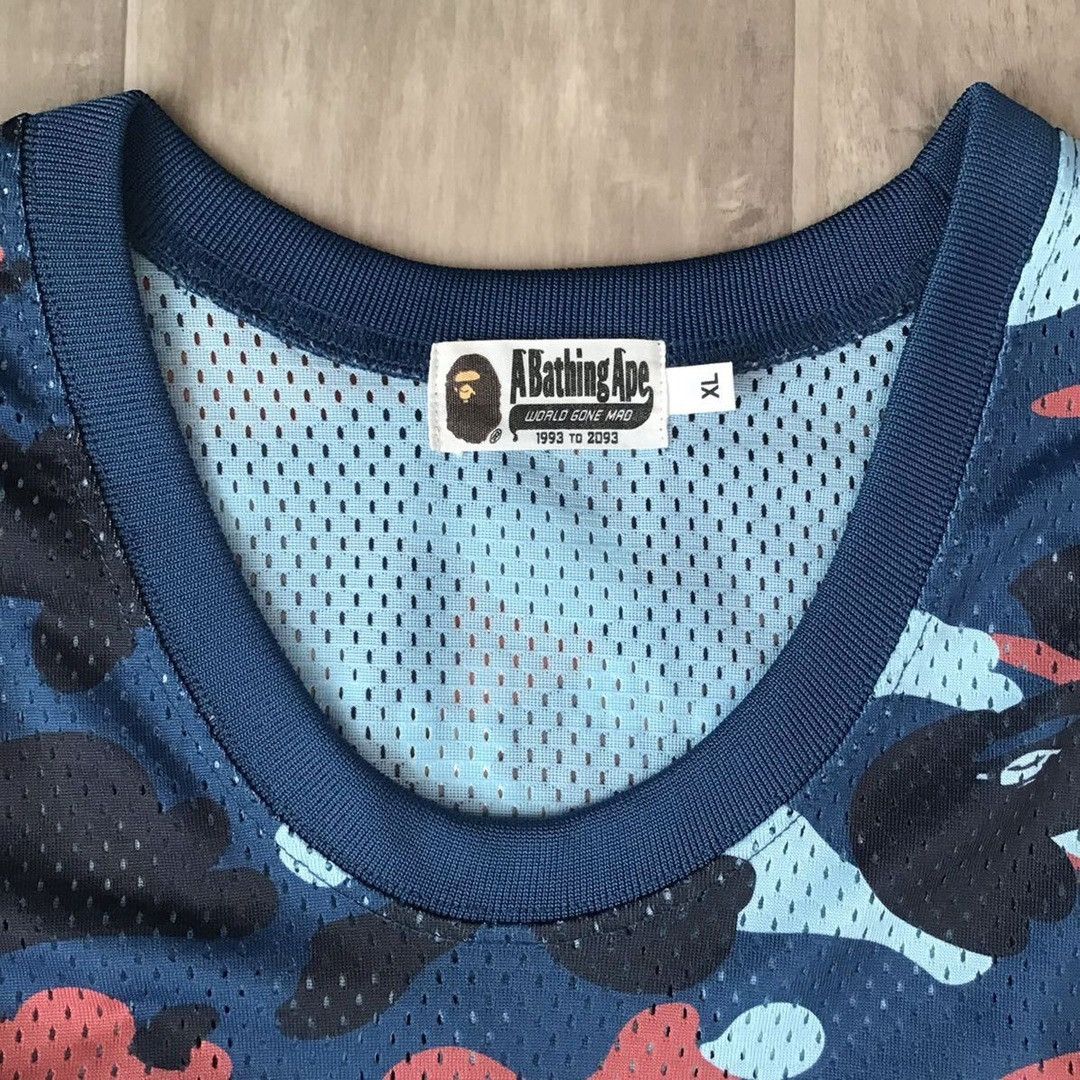 Bape BAPE Blue multi camo basketball tank top a bathing ape Size US XL / EU 56 / 4 - 5 Thumbnail