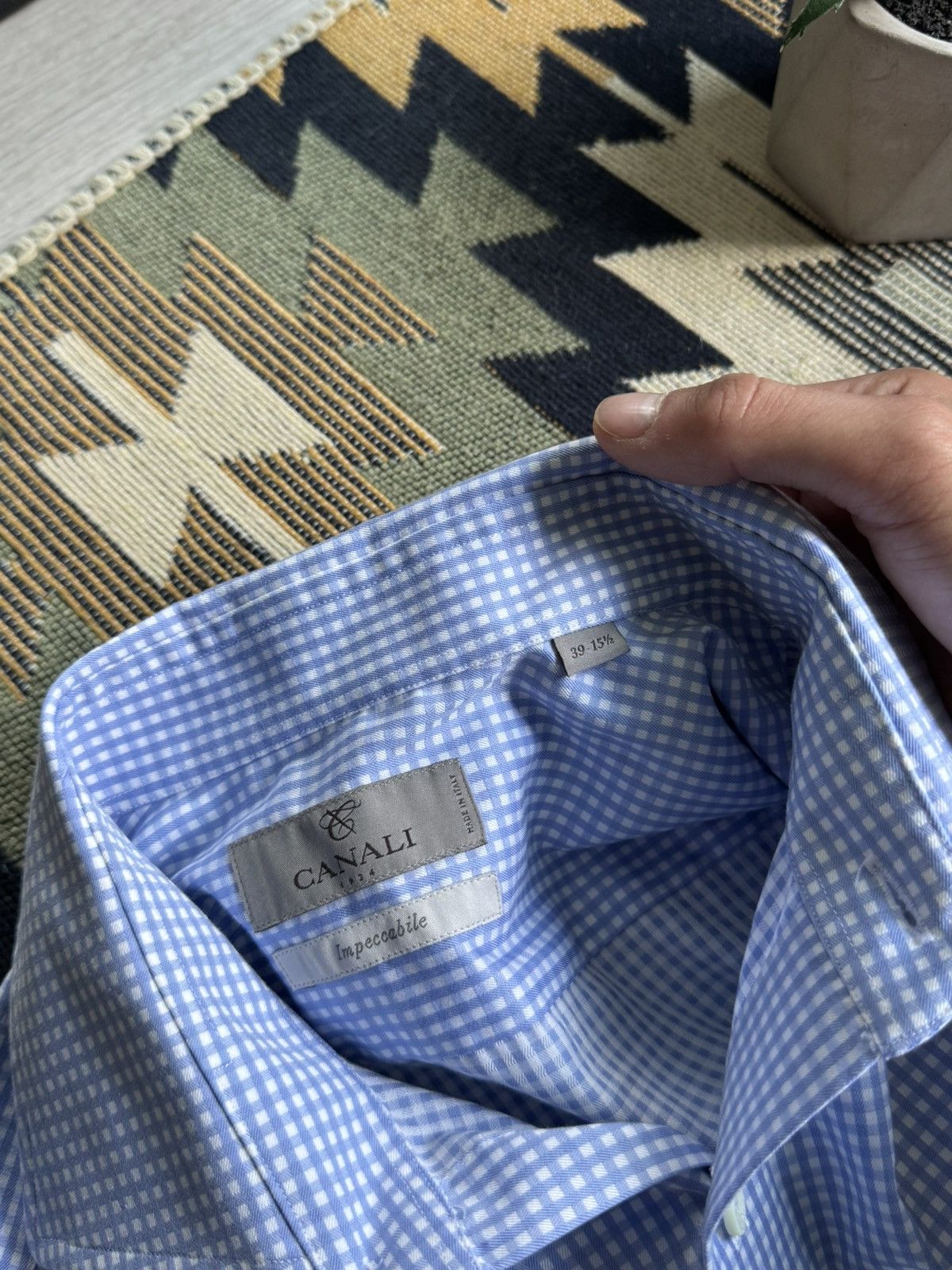 Canali Canali Luxury Button Up Shirt Size US L / EU 52-54 / 3 - 10 Thumbnail