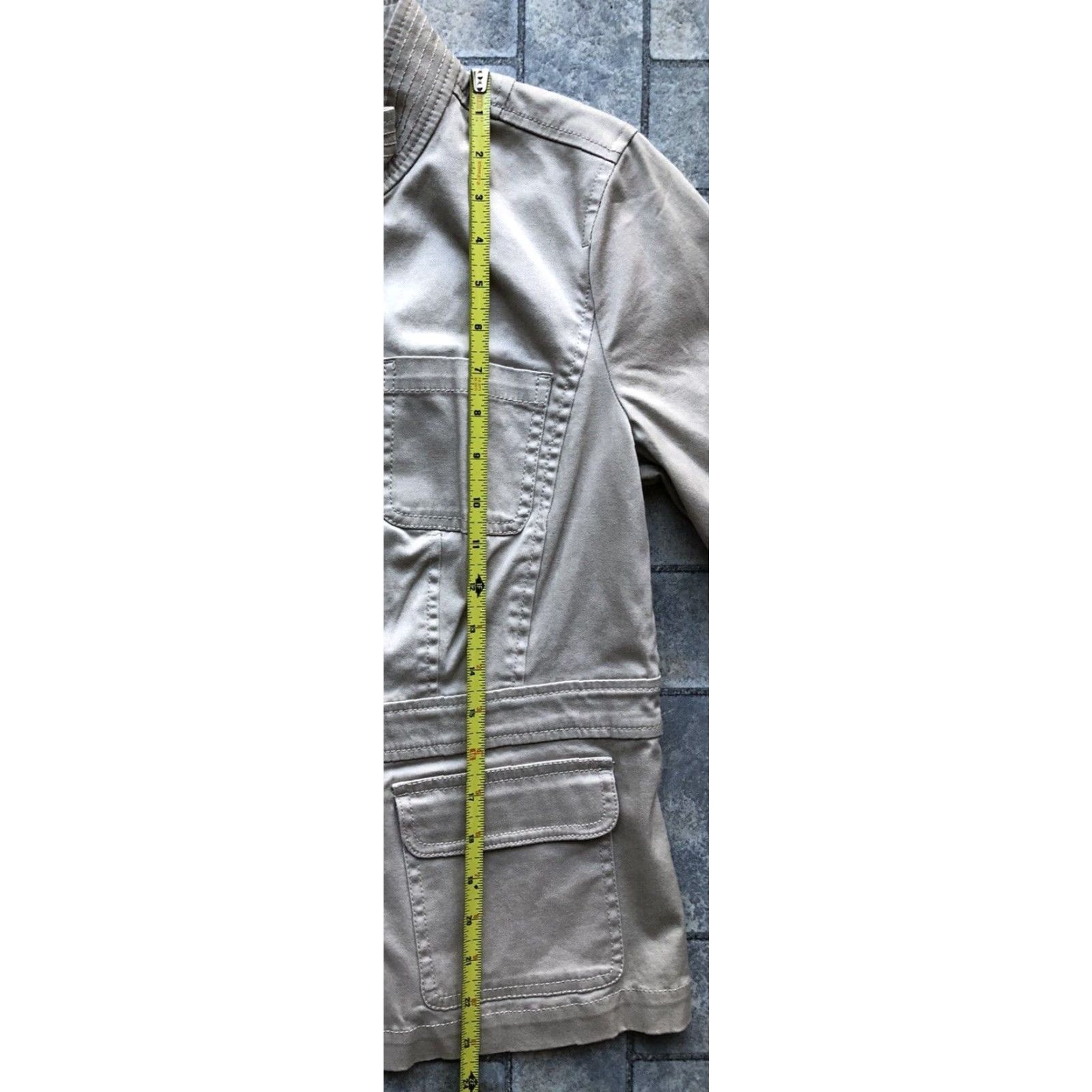 Charter Club NWT Charter Club Womens Jacket S Sand Beige Button Up Cotton Spandex Pockets Size S / US 4 / IT 40 - 3 Thumbnail
