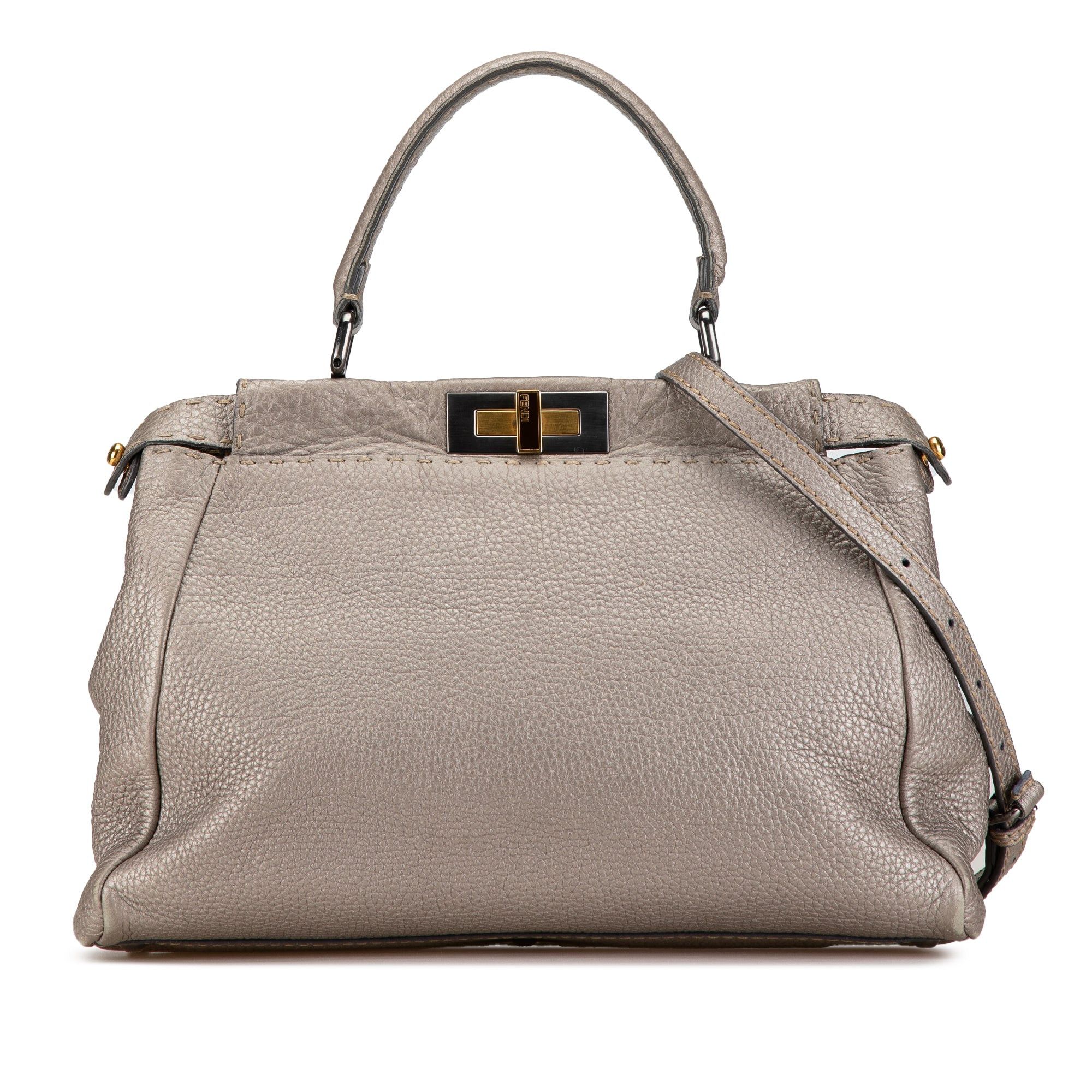 Fendi Fendi Medium Selleria Peekaboo Silver Size ONE SIZE - 1 Thumbnail