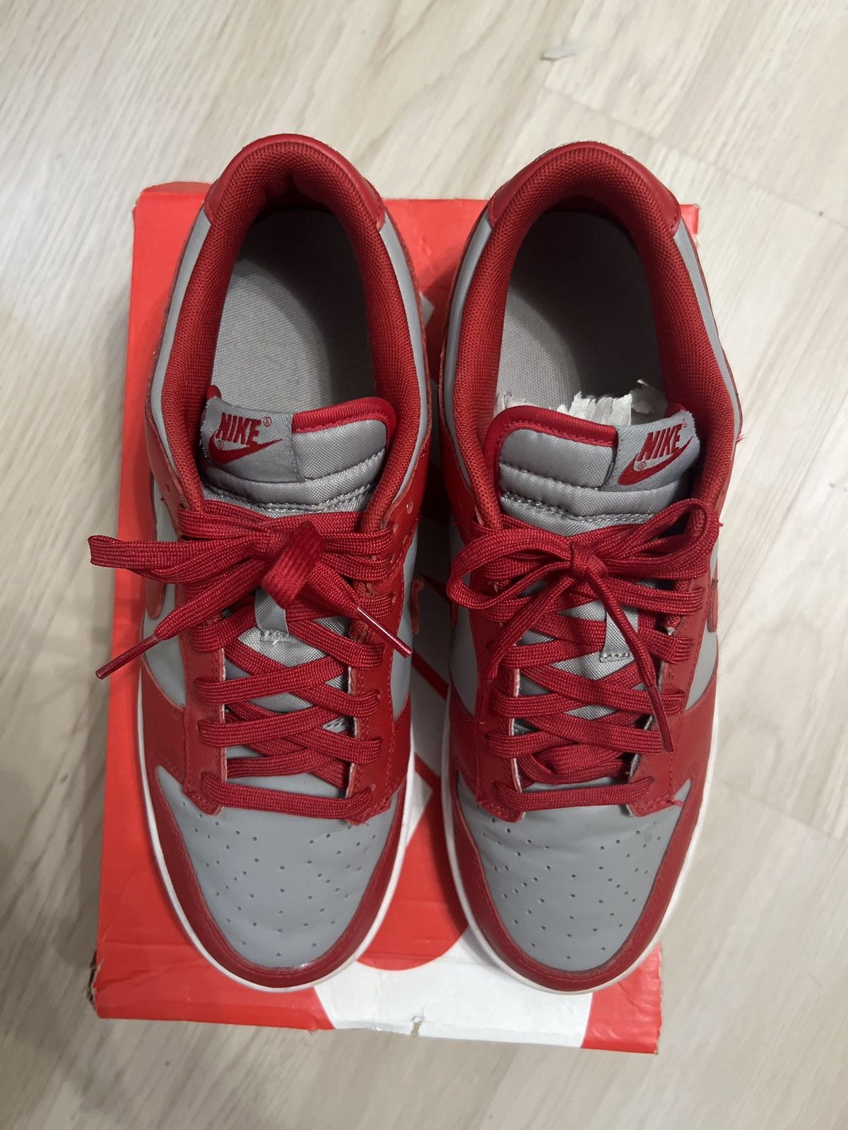 Nike Nike Dunk Low Retro Medium Grey Varsity Red UNLV Size US 11 / EU 44 - 3 Thumbnail