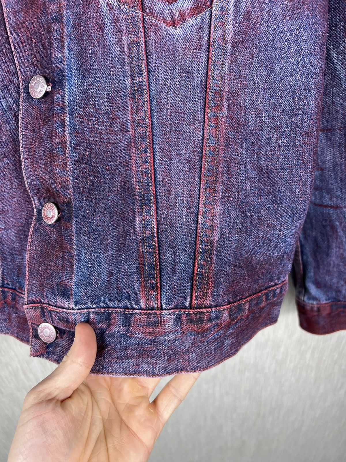 Energie Vintage Energie y2k jeans denim jacket red painted blood 90s Size M / US 6-8 / IT 42-44 - 6 Thumbnail
