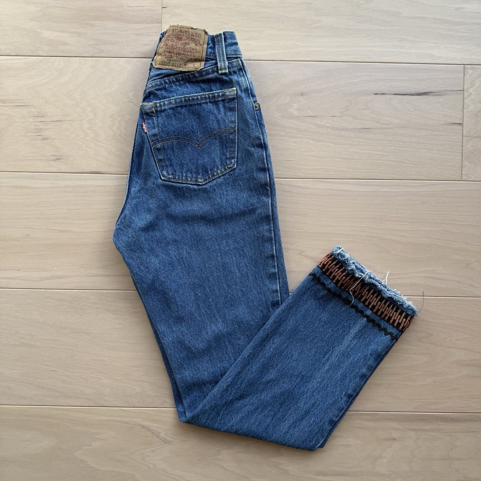 Levi's Vintage Levis 501 Jeans 22 Blue Made In USA 80s Straight Leg Size 22" - 2 Thumbnail
