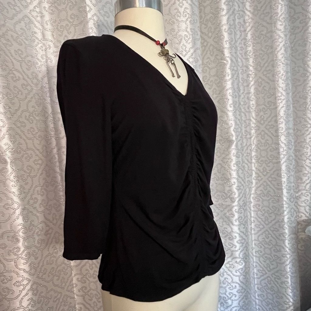 Alfani Alfani Black three-quarter sleeve top T2 Size L / US 10 / IT 46 - 4 Thumbnail