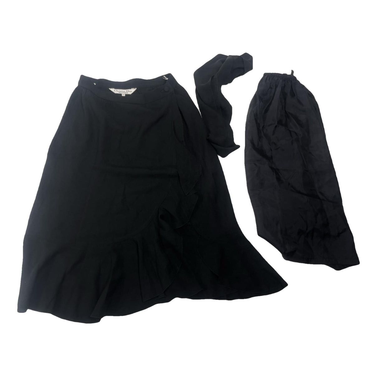 Dior Black Silk Skirt Size 34" / US 12 / IT 48 - 1 Thumbnail