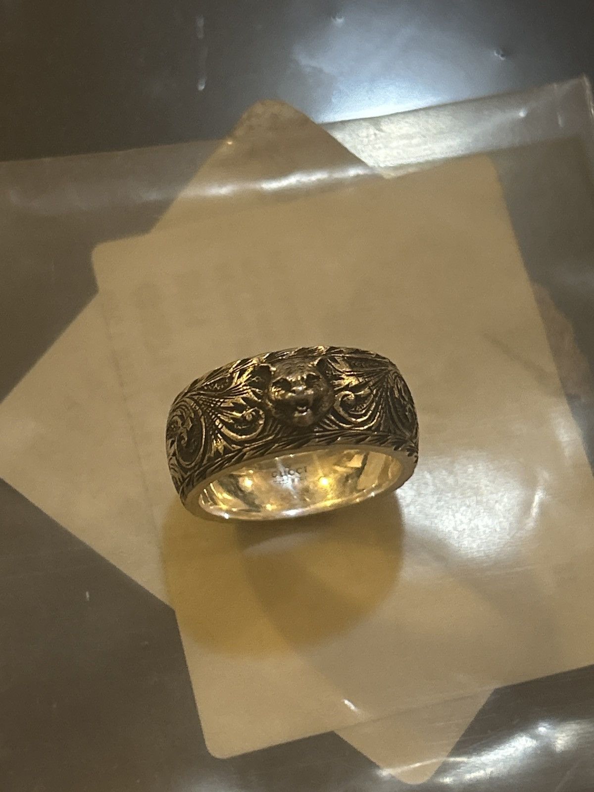 Gucci Gucci Feline Head Sterling Silver Ring US size 9.5 Size ONE SIZE - 2 Thumbnail