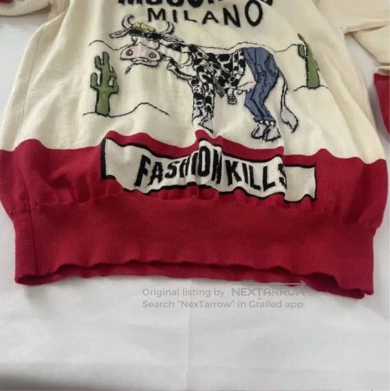 Moschino Moschino Red Women's Sweater with Cow Print . Size M / US 6-8 / IT 42-44 - 8 Thumbnail