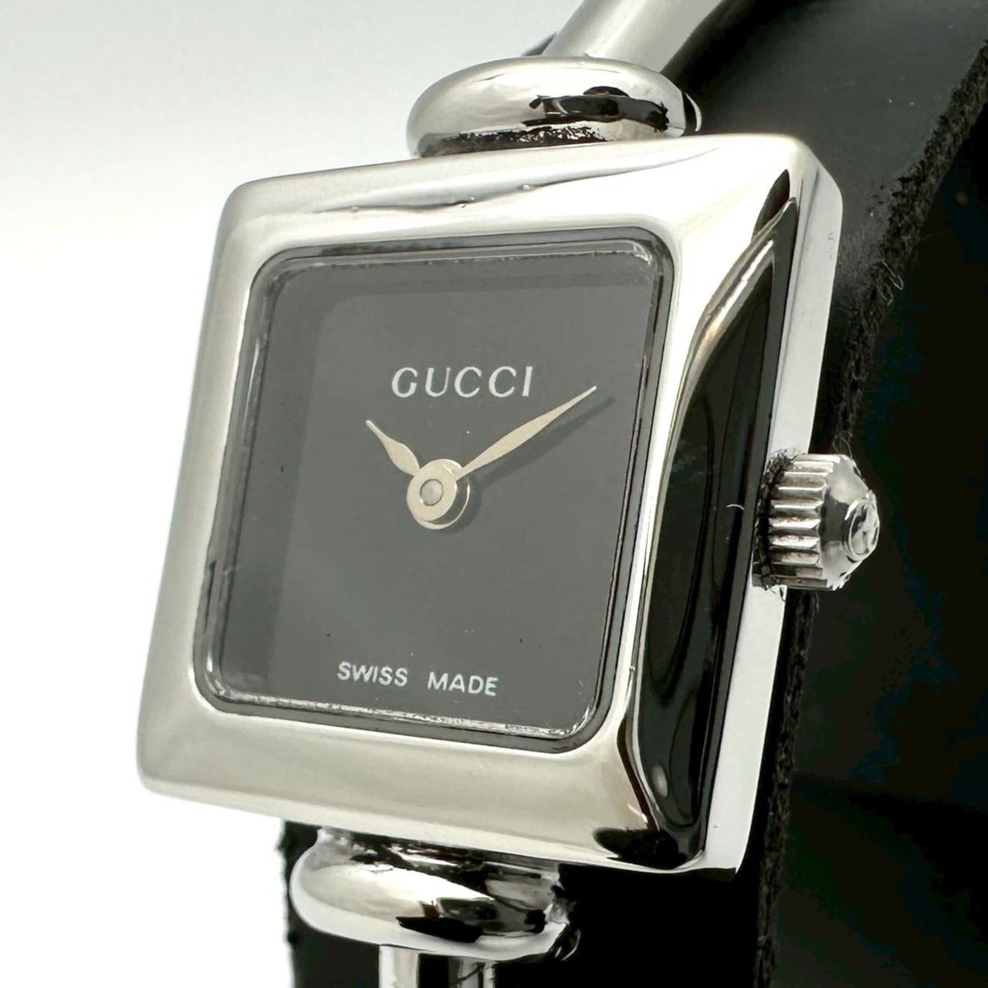 Gucci Bangle Watch SS Quartz Black Dial SOLD⌚️Gucci 1500L •Ladies •Quartz movement •Stainless  main image 2