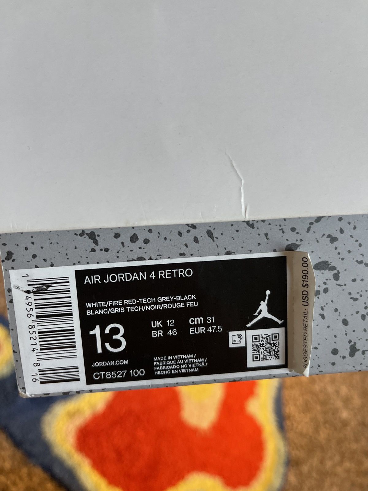 Jordan Brand Air Jordan 4 Retro White Oreo Size US 13 / EU 46 - 8 Thumbnail