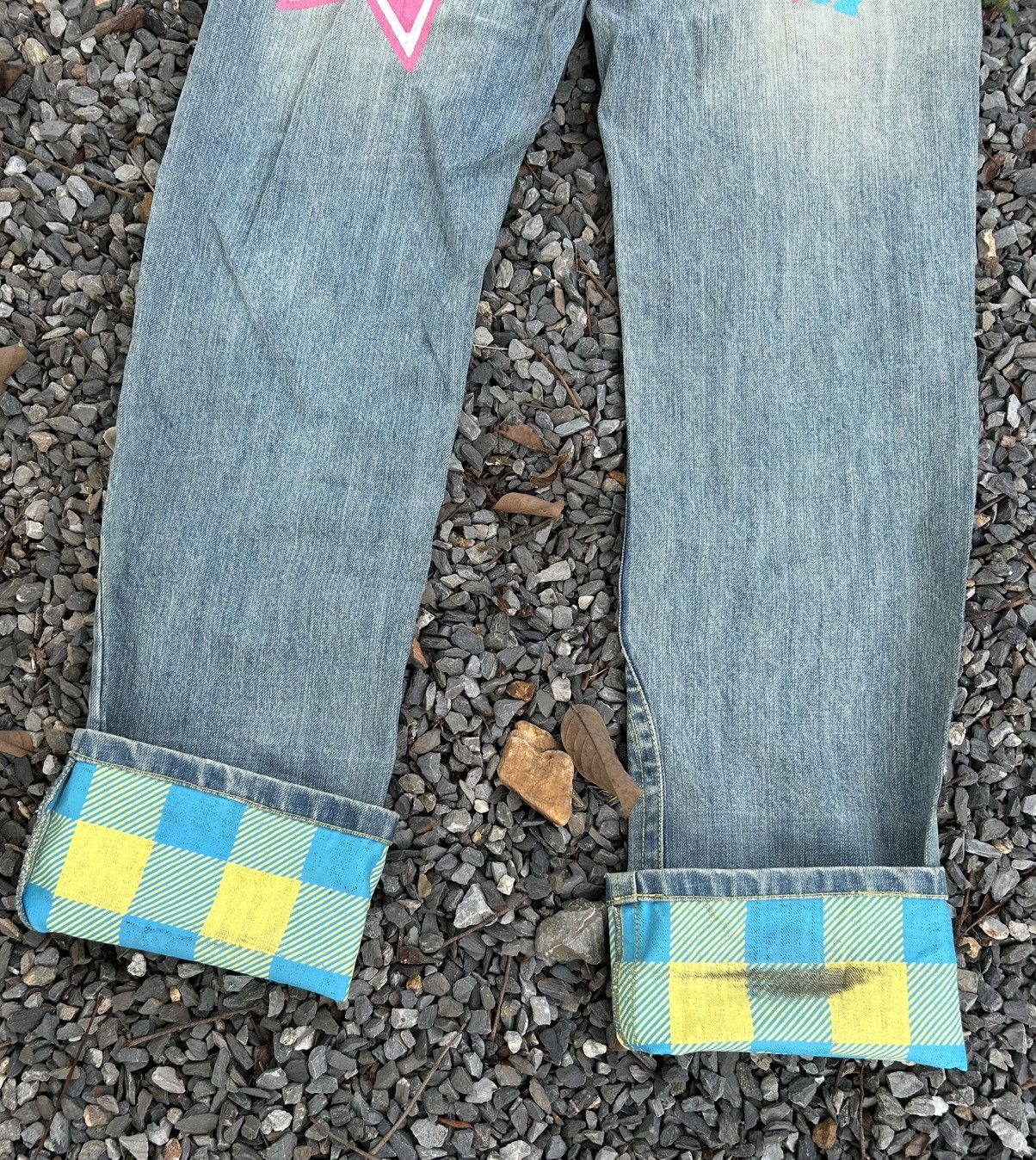 Kapital CLONE DEVGRU DAICOCK LOVE PEACE SURF BEACH DENIM JEANS RARE🎌 Size US 32 / EU 48 - 10 Thumbnail