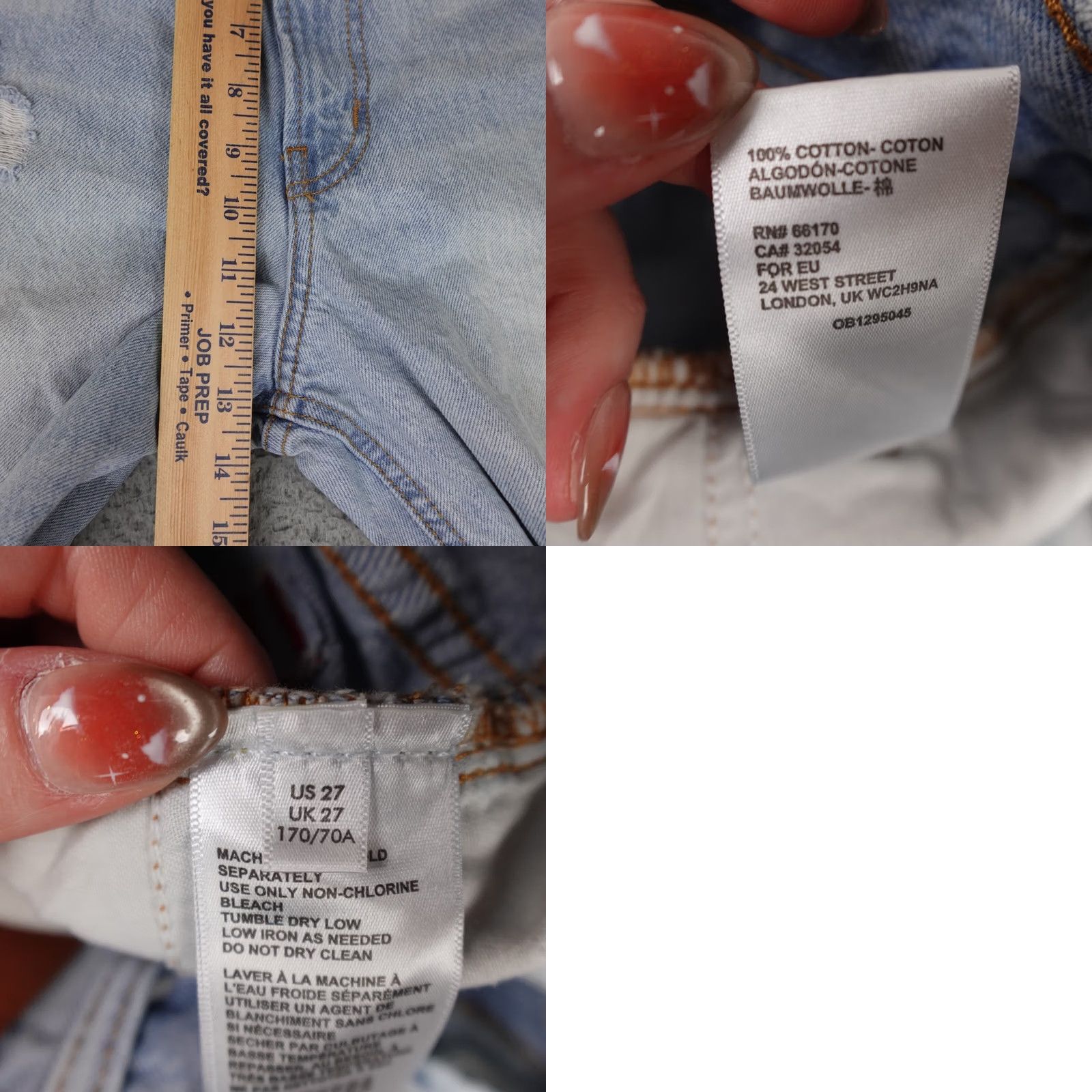 Urban Outfitters Urban Outfitters Jeans Womens 27 Blue High Rise Loose Baggy Distressed BDG Light 90s Grunge Retro Size 27" / US 4 / IT 40 - 9 Thumbnail