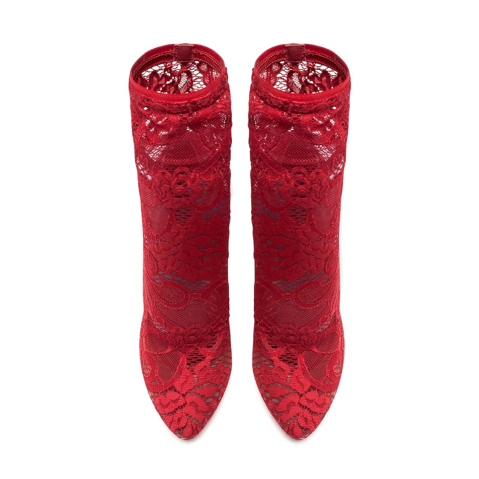 Dolce & Gabbana Dolce & Gabbana Stretch Lace Sock Ankle Boots Booties Red 36 Size US 6 / IT 36 - 4 Thumbnail