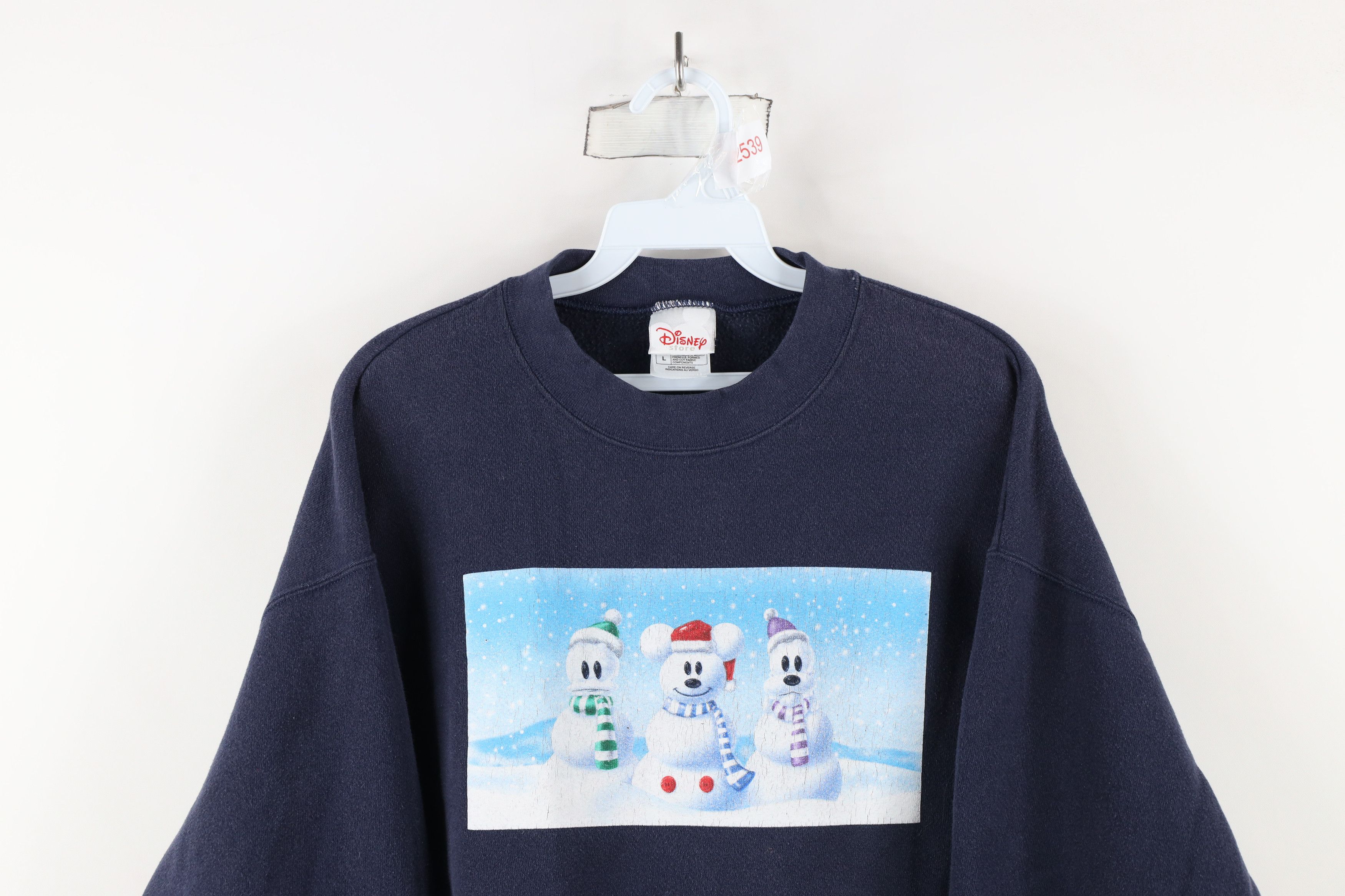 Disney × Vintage Vintage 90s Disney Christmas Snowman Sweatshirt Blue Size L / US 10 / IT 46 - 2 Thumbnail