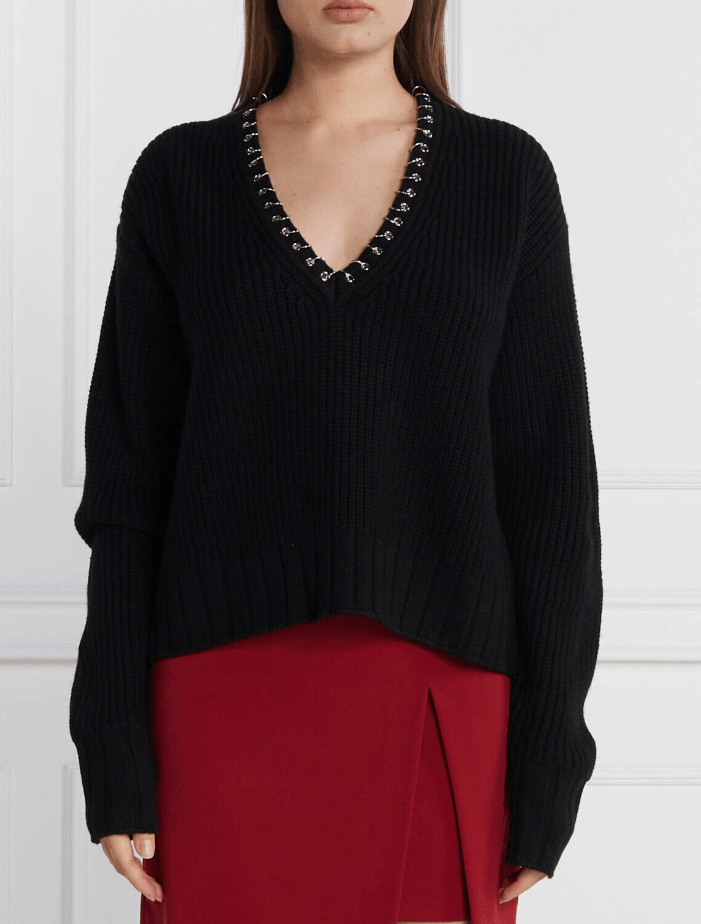 PATRIZIA PEPE WOOLEN SWEATER BLACK 2K0219/K134-K103