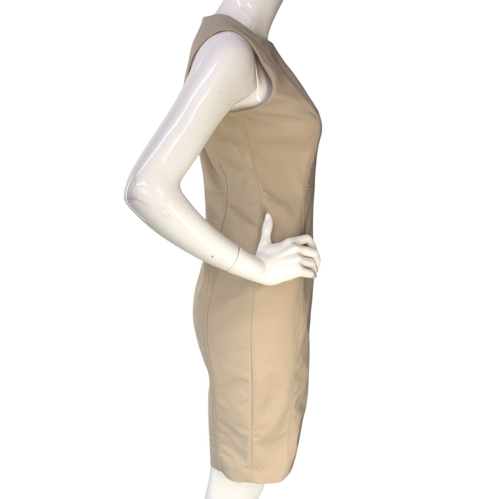 Calvin Klein Calvin Klein Size 4 Dress Sheath Sleeveless Stretch Khaki Size S / US 4 / IT 40 - 9 Thumbnail