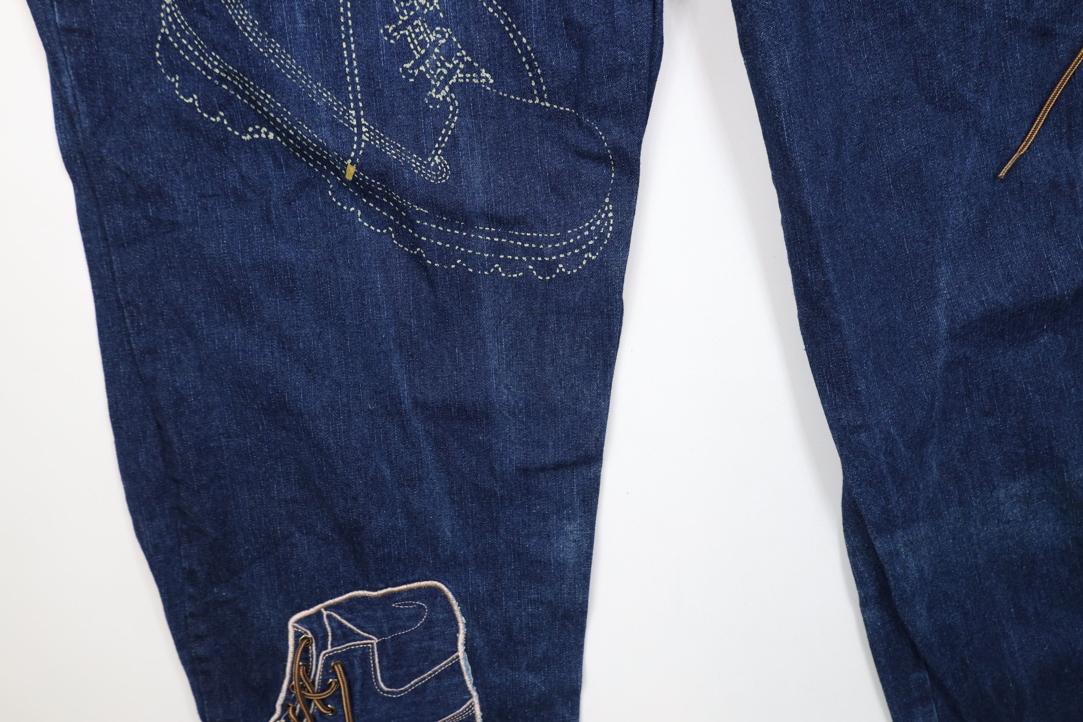 Vintage Vintage 90s Y2K Streetwear Wide Leg Boot Denim Jeans Blue Size US 42 / EU 58 - 6 Thumbnail