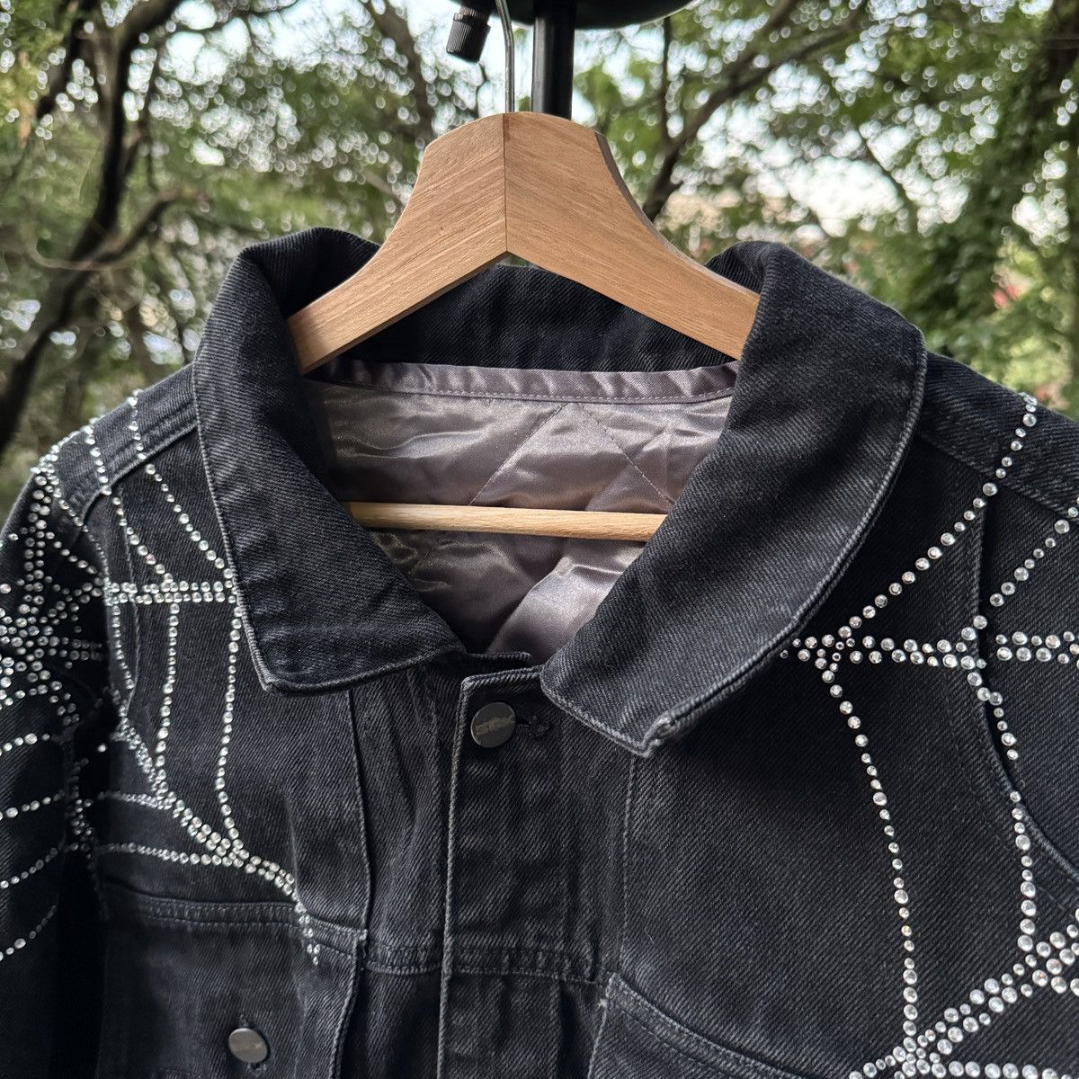 Sp5der Sp5der Worldwide Rhinestone Denim Jacket Size US XXL / EU 58 / 5 - 10 Thumbnail