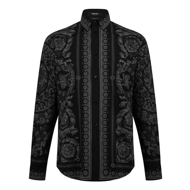 o1g2r1mq0824 Cotton Barocco Shirts in Black