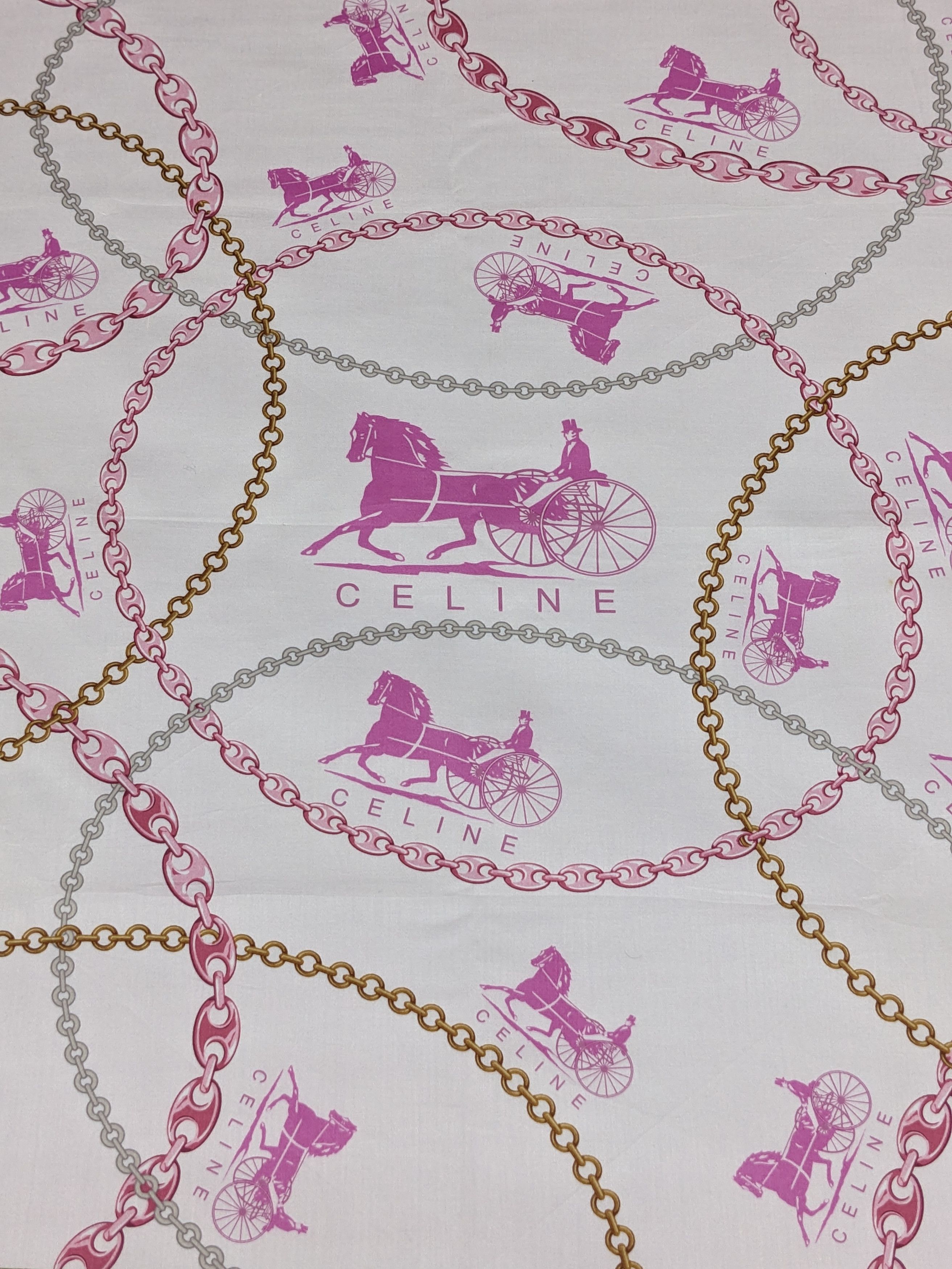 Celine CELINE Paris Handkerchief Pink Horse Carriage Sulky Chain Size ONE SIZE - 2 Thumbnail