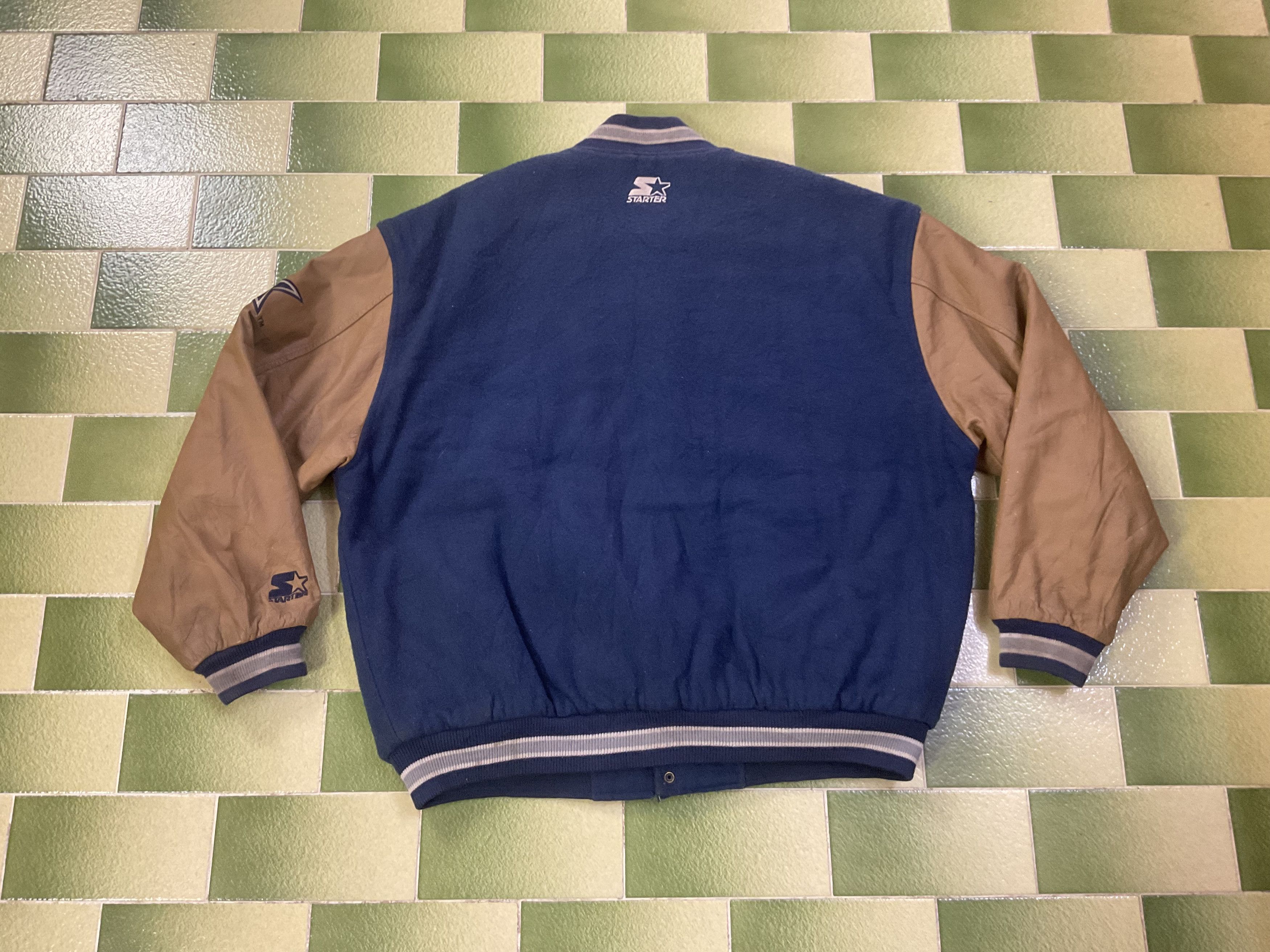 NFL Vintage Starter Dallas Cowboys Leather Wool Varsity Jacket Size US L / EU 52-54 / 3 - 2 Thumbnail