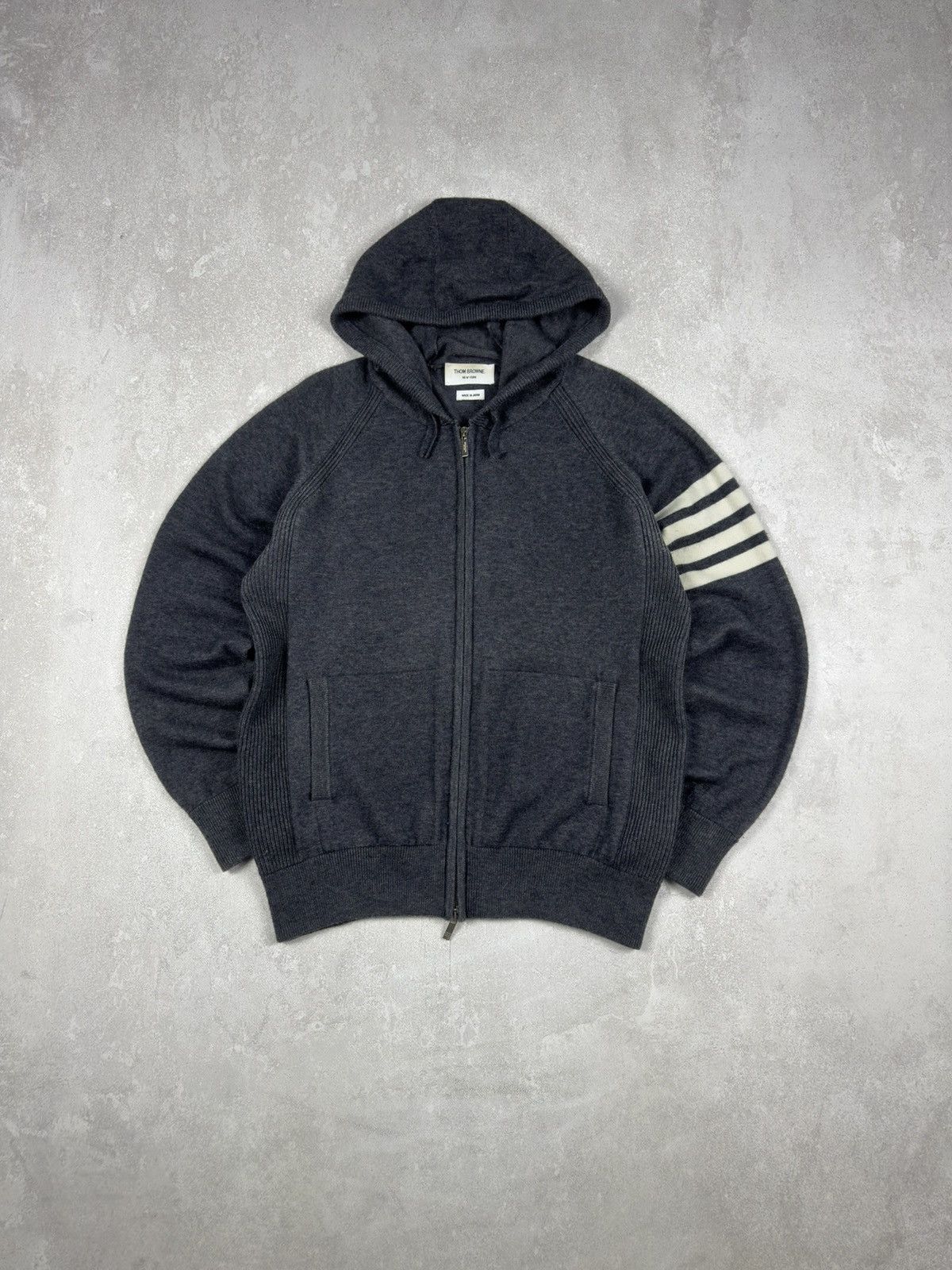 Thom Browne Thom Browne Wool Gray Zip Hoodie Classic Japan Pullover Size US L / EU 52-54 / 3 - 3 Thumbnail