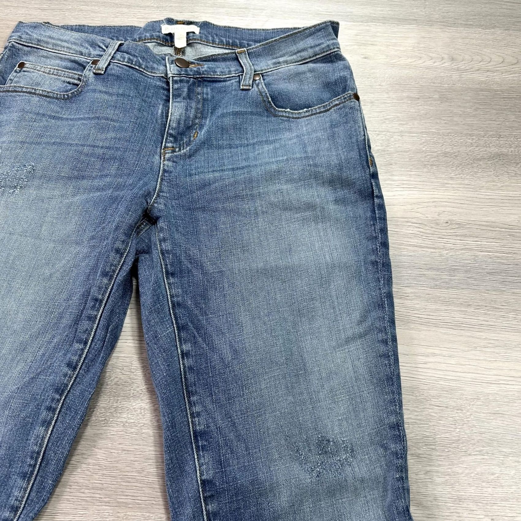 Eileen Fisher Eileen Fisher Jeans Womens 2 Blue Straight Leg Organic Cotton Stretch Denim Pants Size 26" / US 2 / IT 38 - 5 Thumbnail