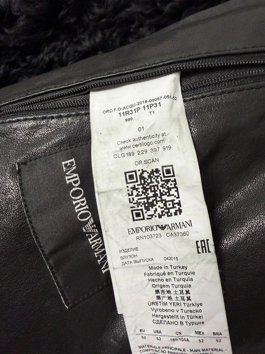Emporio Armani FW2018 Emporio Armani Plushed Leather Black Belted Jacket Size US L / EU 52-54 / 3 - 9 Thumbnail