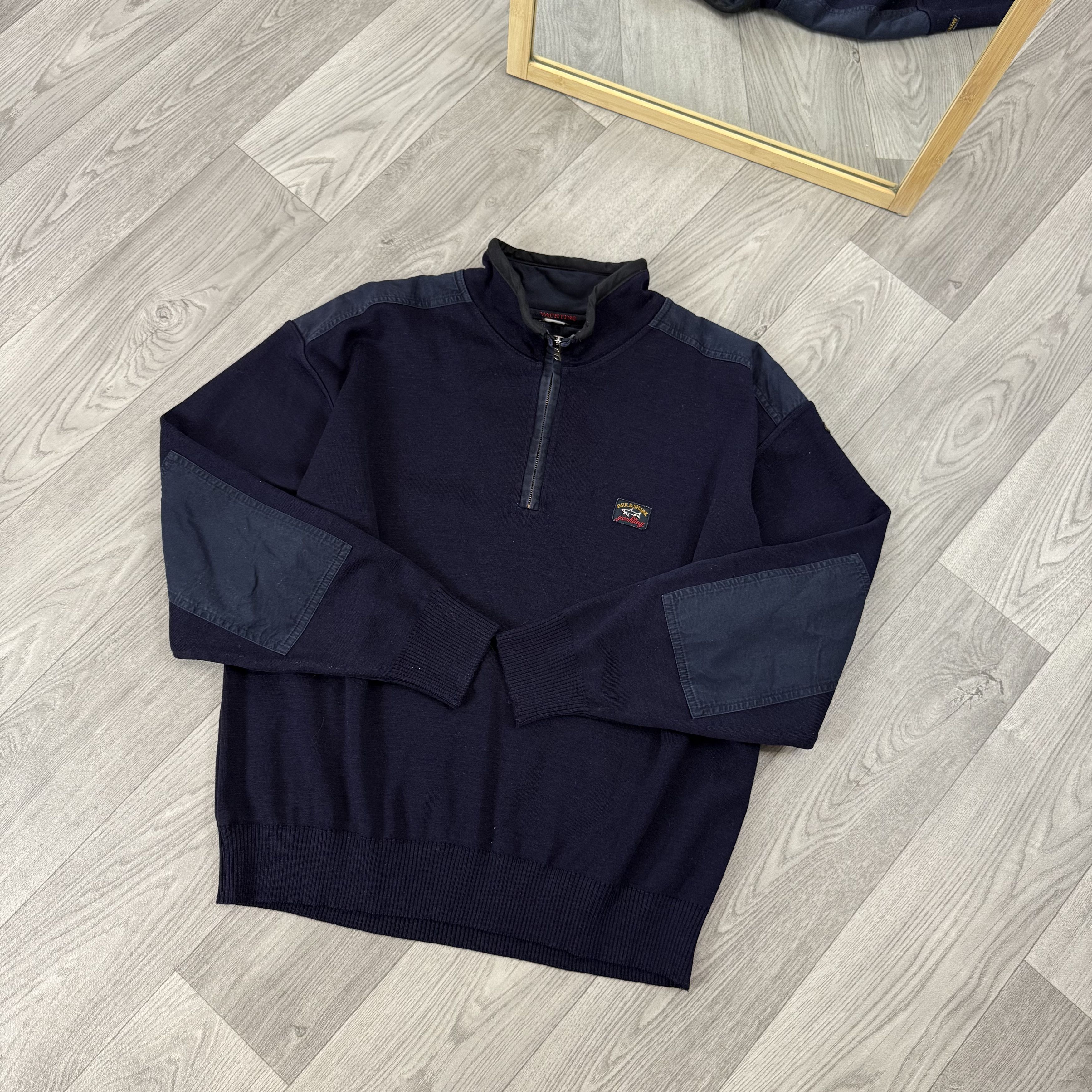 Paul & Shark Vintage Paul & Shark 90s Half Zip Blue Sweater Size US L / EU 52-54 / 3 - 5 Thumbnail