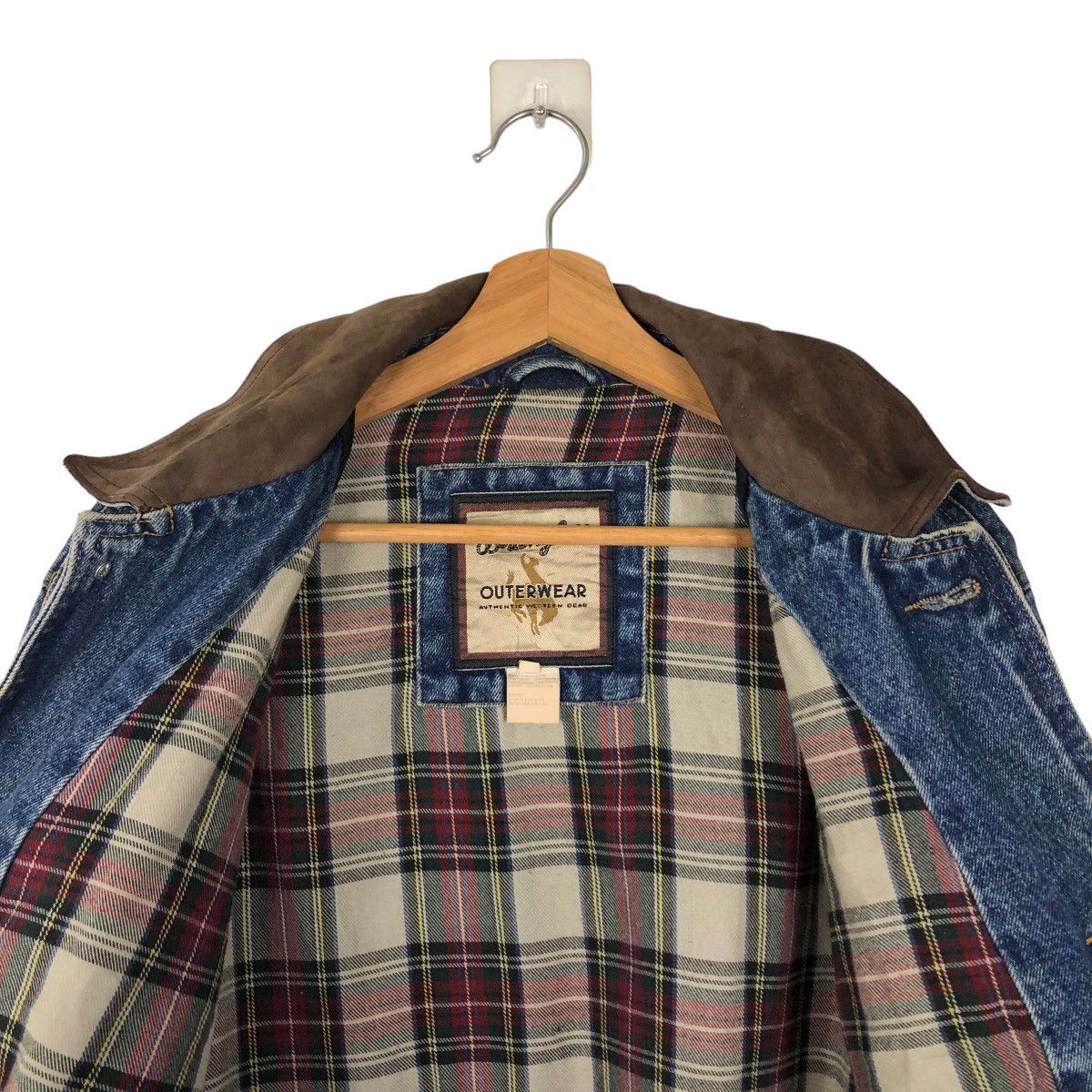 Wrangler 🔥90’s DENIM CHORE JACKET WRANGLER USA TARTAN DESIGN LINING Size US S / EU 44-46 / 1 - 10 Thumbnail