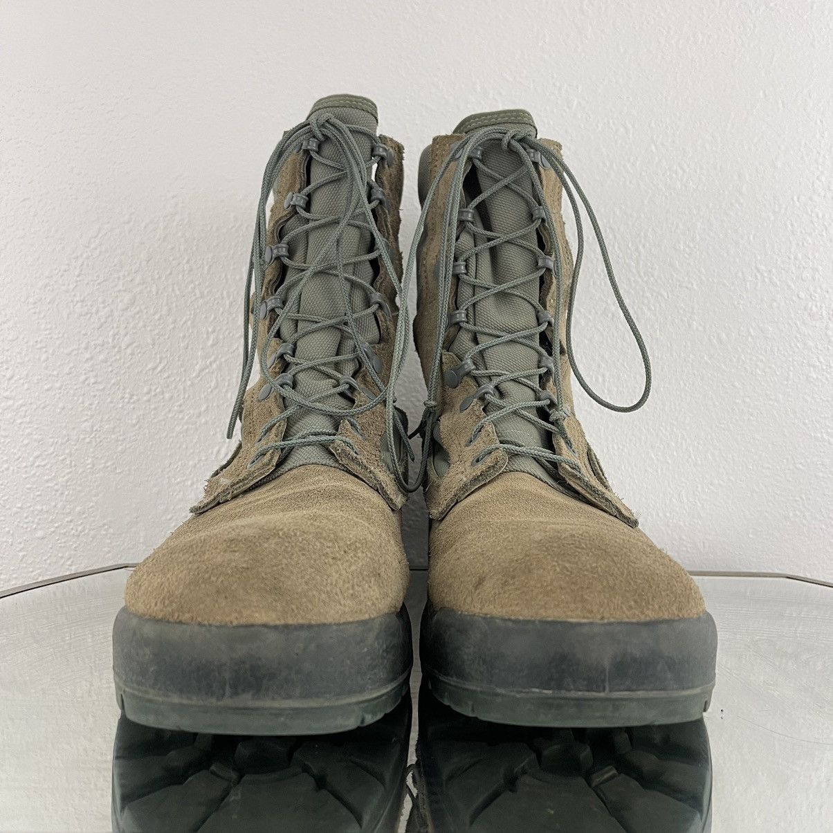 Belleville BELLEVILLE Mens Green Air Force Vibram Lace Up Combat Boots Size US 11.5 / EU 44-45 - 7 Thumbnail
