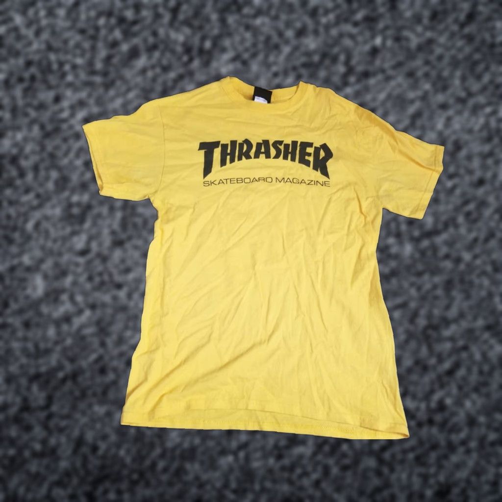 Thrasher VINTAGE Thrasher Skateboard Magazine Graphic T Shirt Mens M Yellow Skater Shirt Adult Medium Logo 90s Concert Style Size US M / EU 48-50 / 2 - 1 Thumbnail
