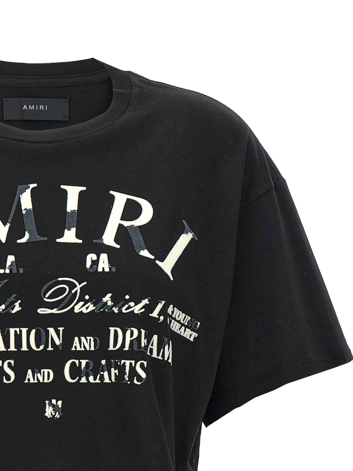Amiri oc11z0325 Arts District Cropped T-Shirt in Black Size L / US 10 / IT 46 - 2 Thumbnail