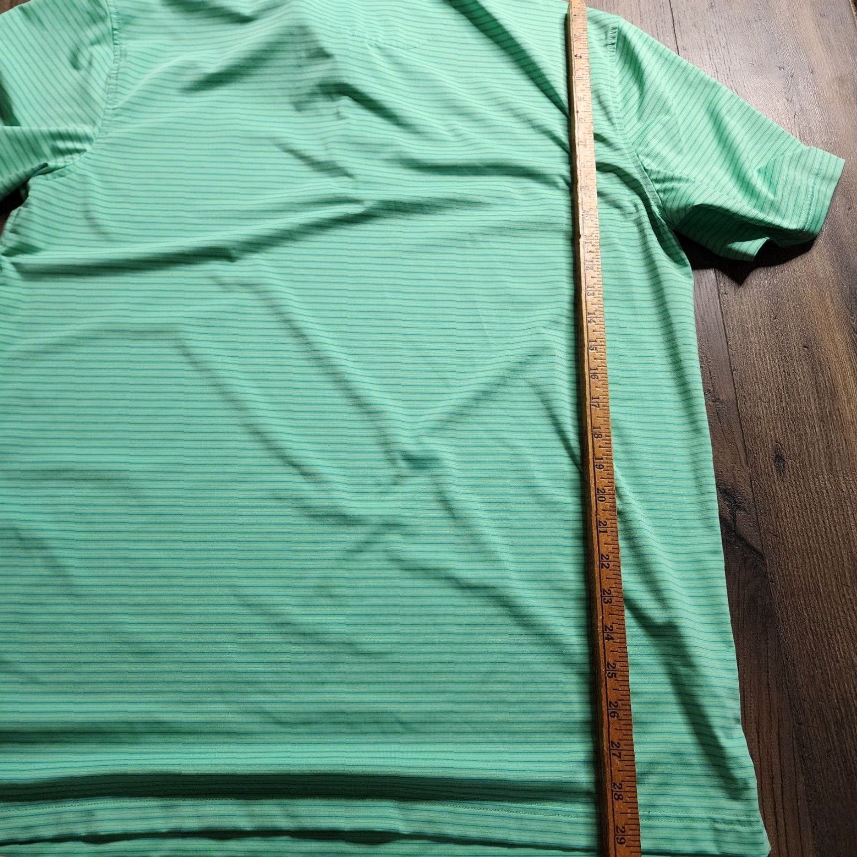 Vintage Masters Tech Polo Shirt Mens Large Golf Green Striped Short Sleeve Performance Size US L / EU 52-54 / 3 - 4 Thumbnail