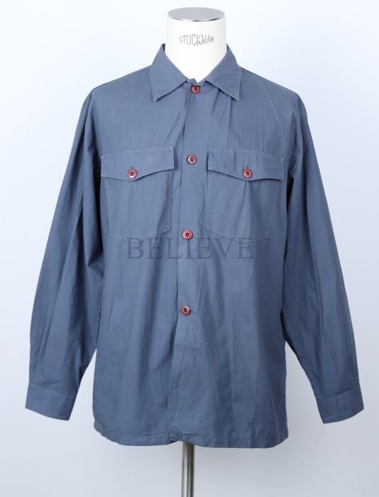 Stone Island STONE ISLAND SHIRT OVERSHIRT NAVY LOGO ART.26151540