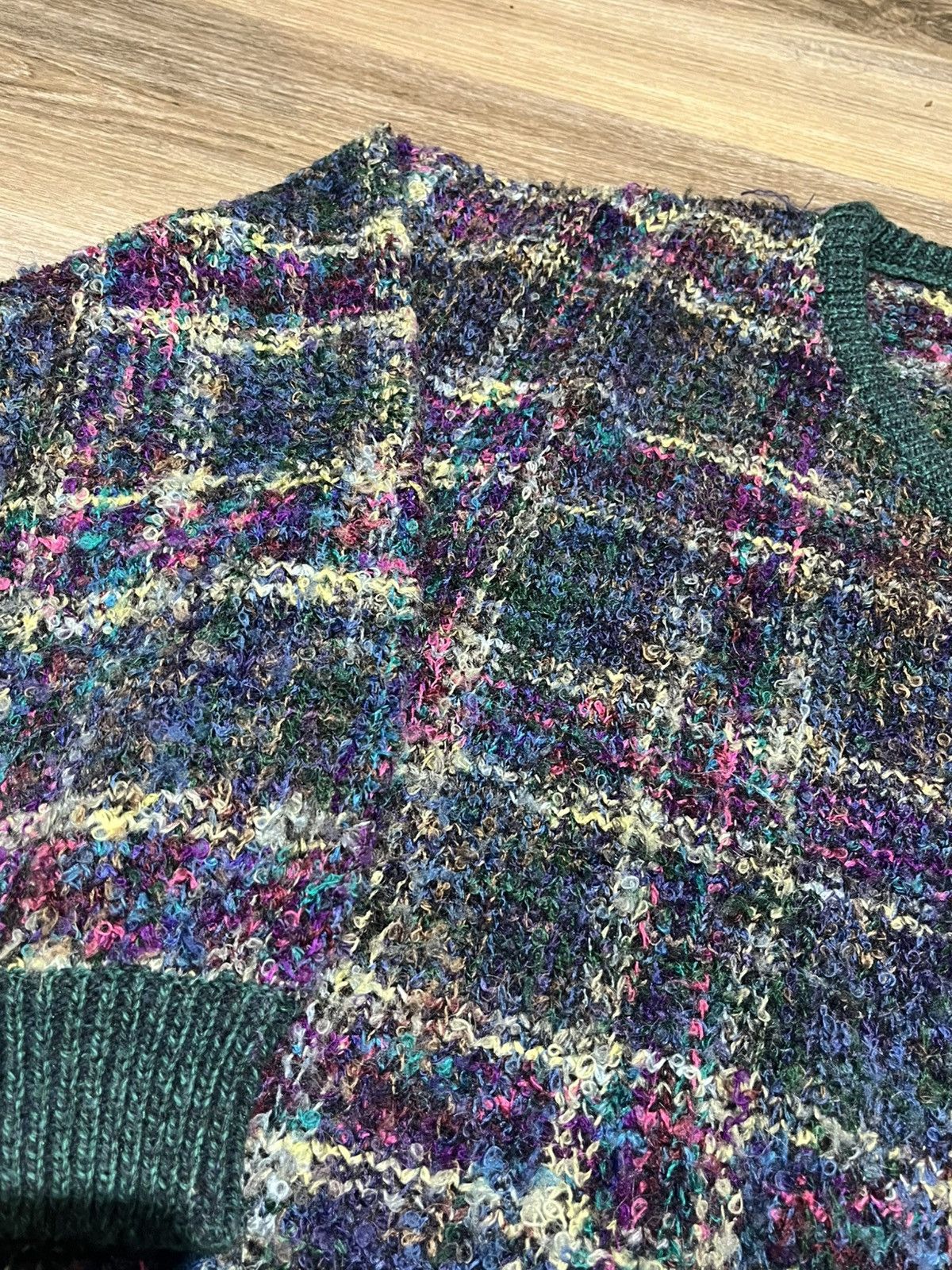 Vintage Retro green and purple knit Size US L / EU 52-54 / 3 - 3 Thumbnail