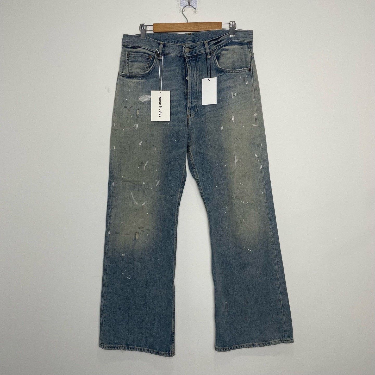 Acne Studios Acne Studios Washed Blue Splatter Jeans Size US 30 / EU 46 - 1 Thumbnail