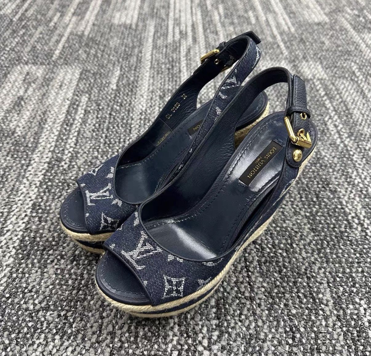 Louis Vuitton Louis Vuitton Monogram Denim Wedge Sandals J42 Size US 6 / IT 36 - 1 Thumbnail