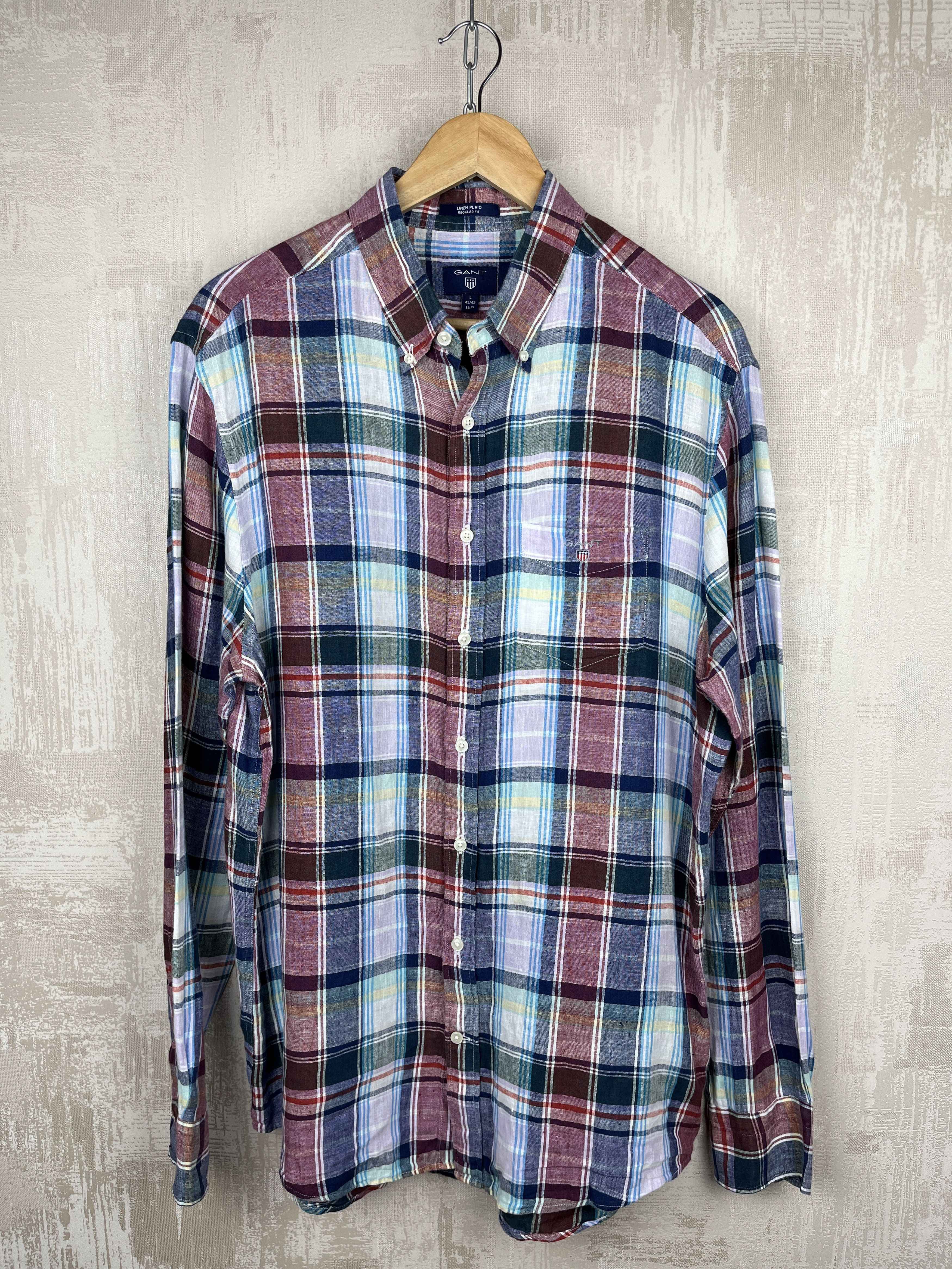 Gant Gant Linen Plaid Check Long Sleeve Shirt Button Down Size US L / EU 52-54 / 3 - 2 Thumbnail