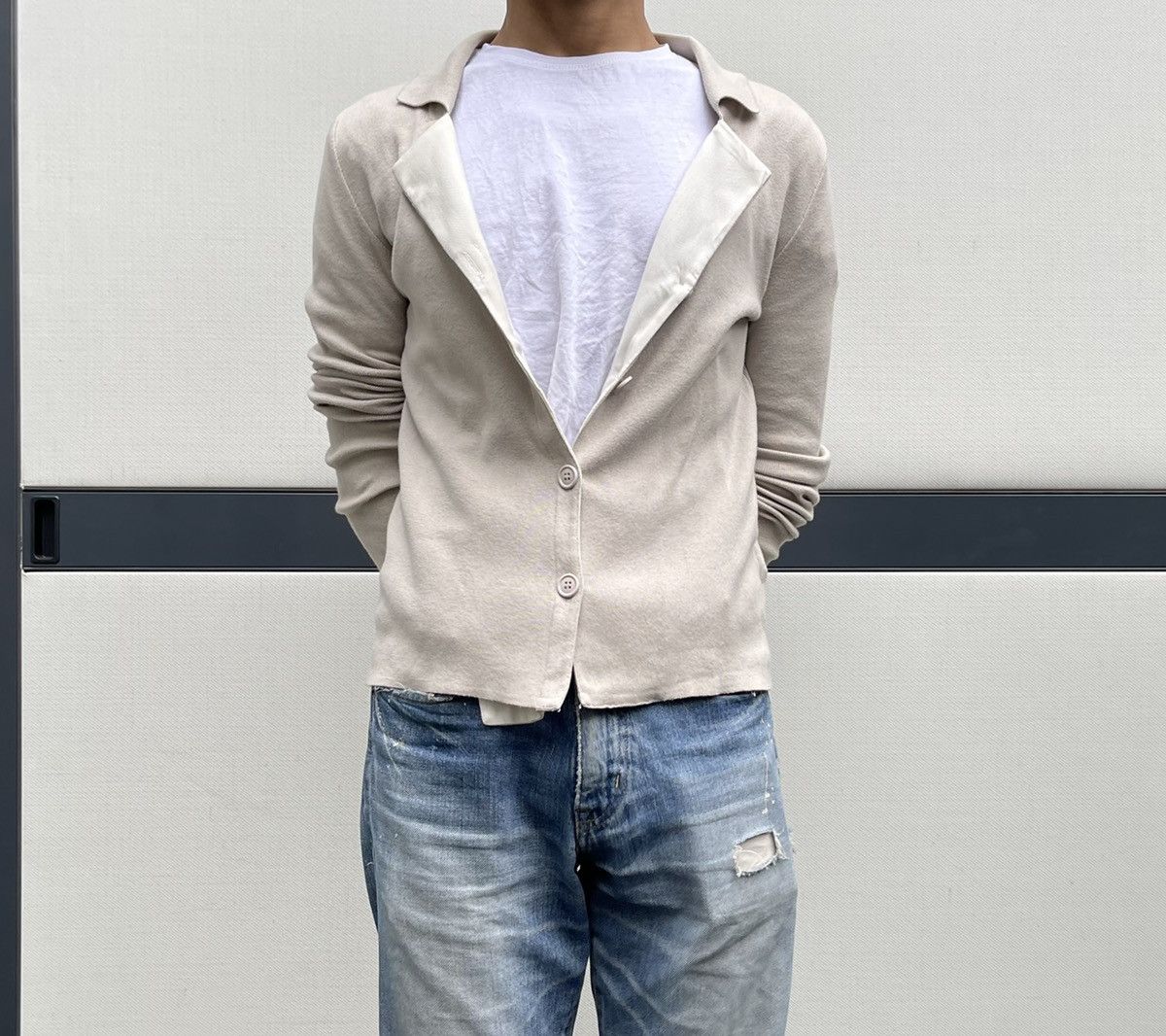 image of Maison Margiela Maison Martin Margiela Ss07 Cardigan/blazer Two-Way Closing in Beige (Size XS)