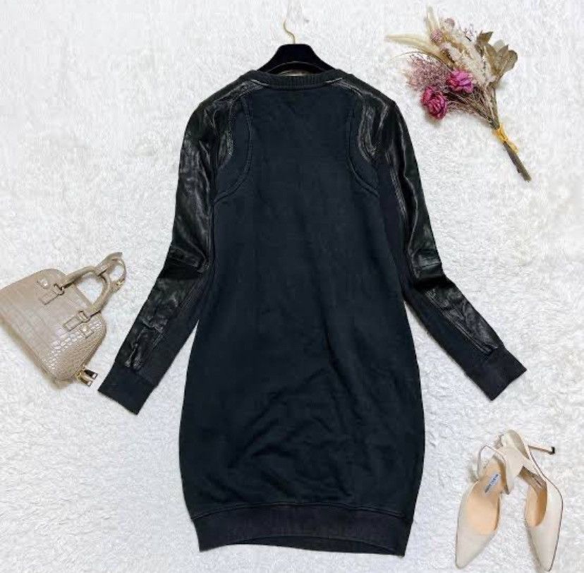 Diesel × Diesel Black Gold Vintage Diesel Lambskin Hybrid Zipper Dress Sweatshirt Size M / US 6-8 / IT 42-44 - 2 Thumbnail