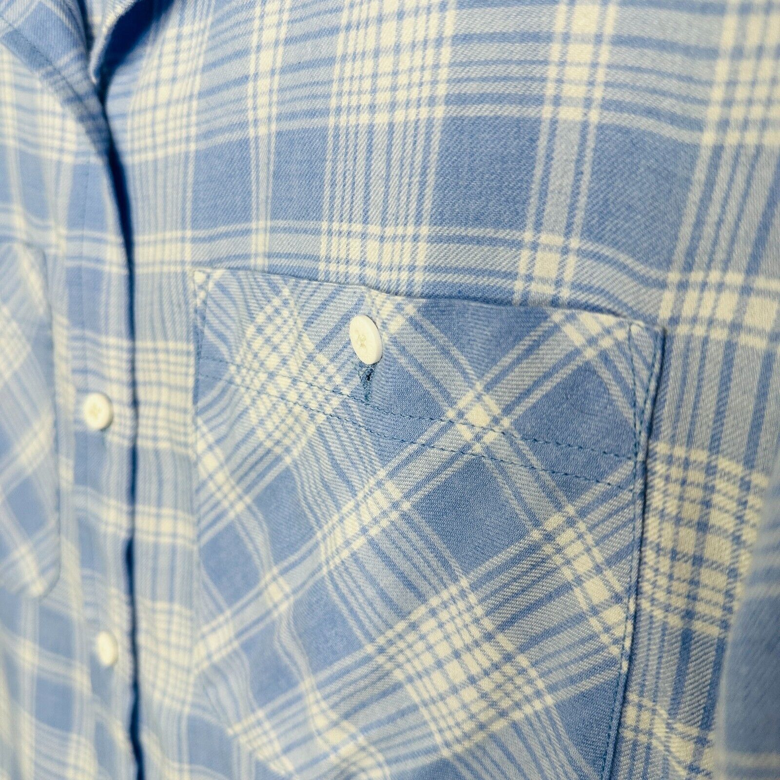 Other Sanctuary Blue Plaid Boyfriend Button Shirt Roll Tab Sleeves Size S / US 4 / IT 40 - 5 Thumbnail
