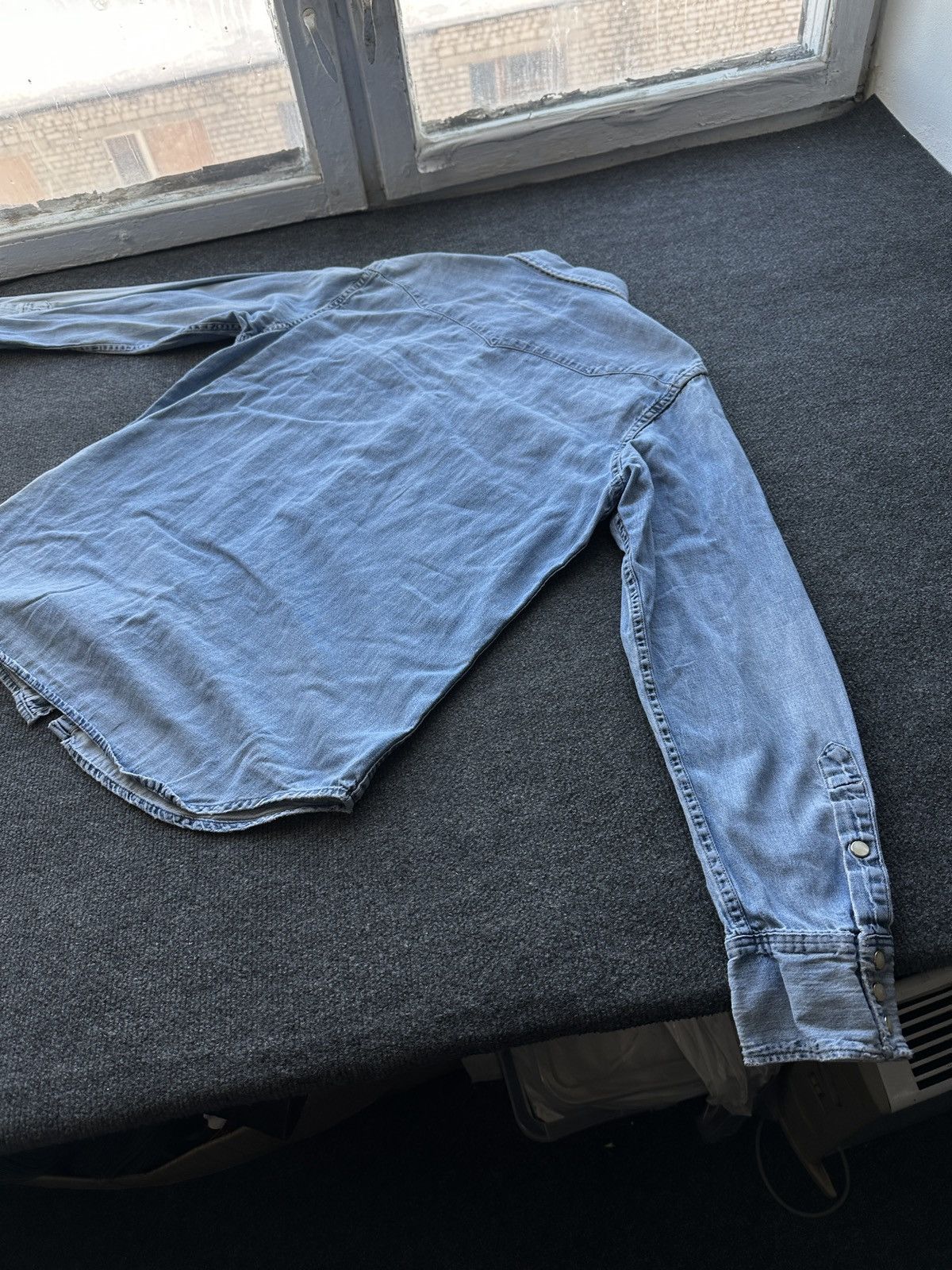 Polo Ralph Lauren 🚨 VNTG Y2K Polo Ralph Lauren Shirt DENIM RARE long SLEEVE Size US M / EU 48-50 / 2 - 9 Thumbnail