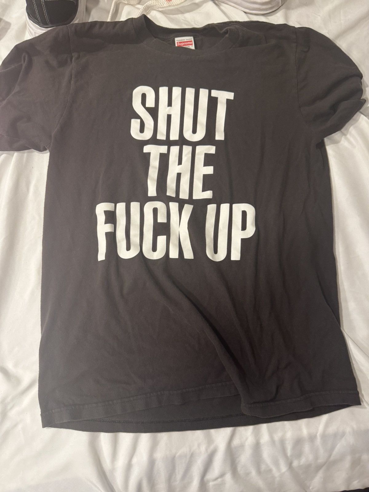 Number (N)ine × Supreme supreme number (n)ine shut the f*ck up tee