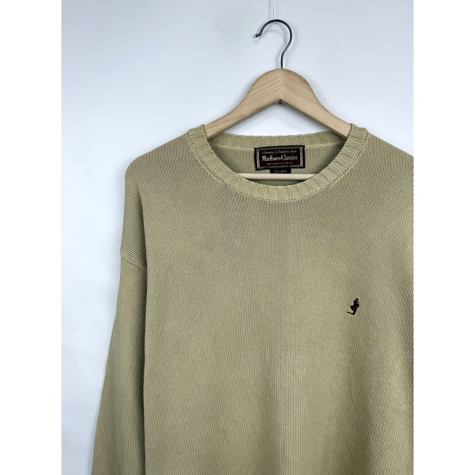 Marlboro VINTAGE Marlboro Classics Sweater Adult XXL Beige Knit 90s Mens Size US XXL / EU 58 / 5 - 3 Thumbnail