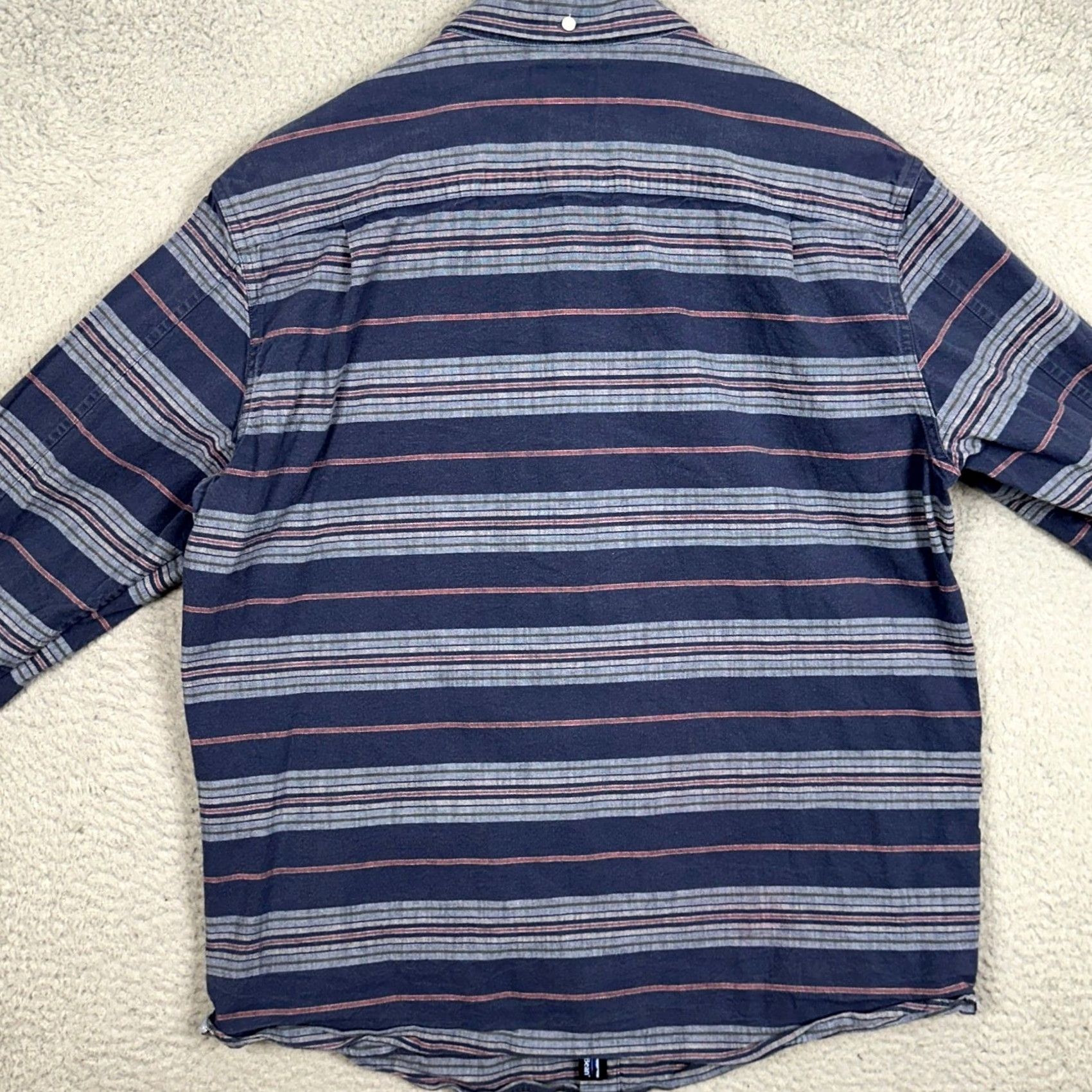 Vintage L.L. Bean Shirt Mens Medium Blue Striped Button-Down Long Sleeve Traditional Fit Chest Pocket Casual Business Travel Size US M / EU 48-50 / 2 - 3 Thumbnail